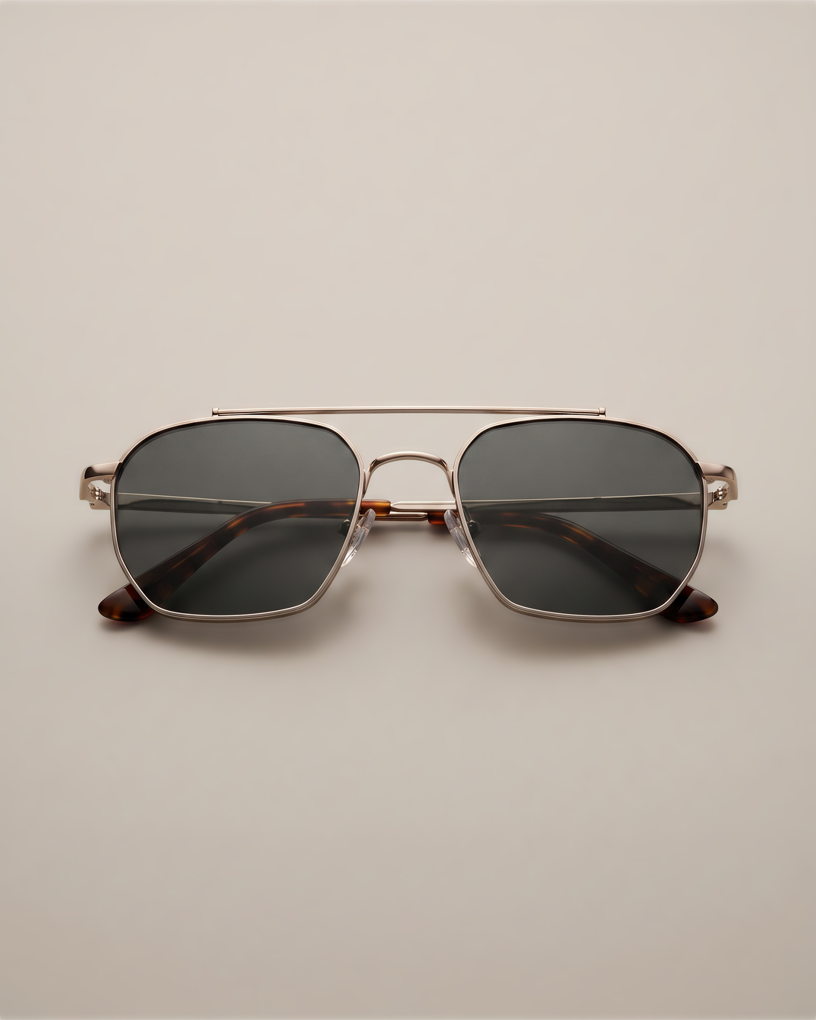 Silver with Green lens Baja Polarized Stainless Steel Sunglasses