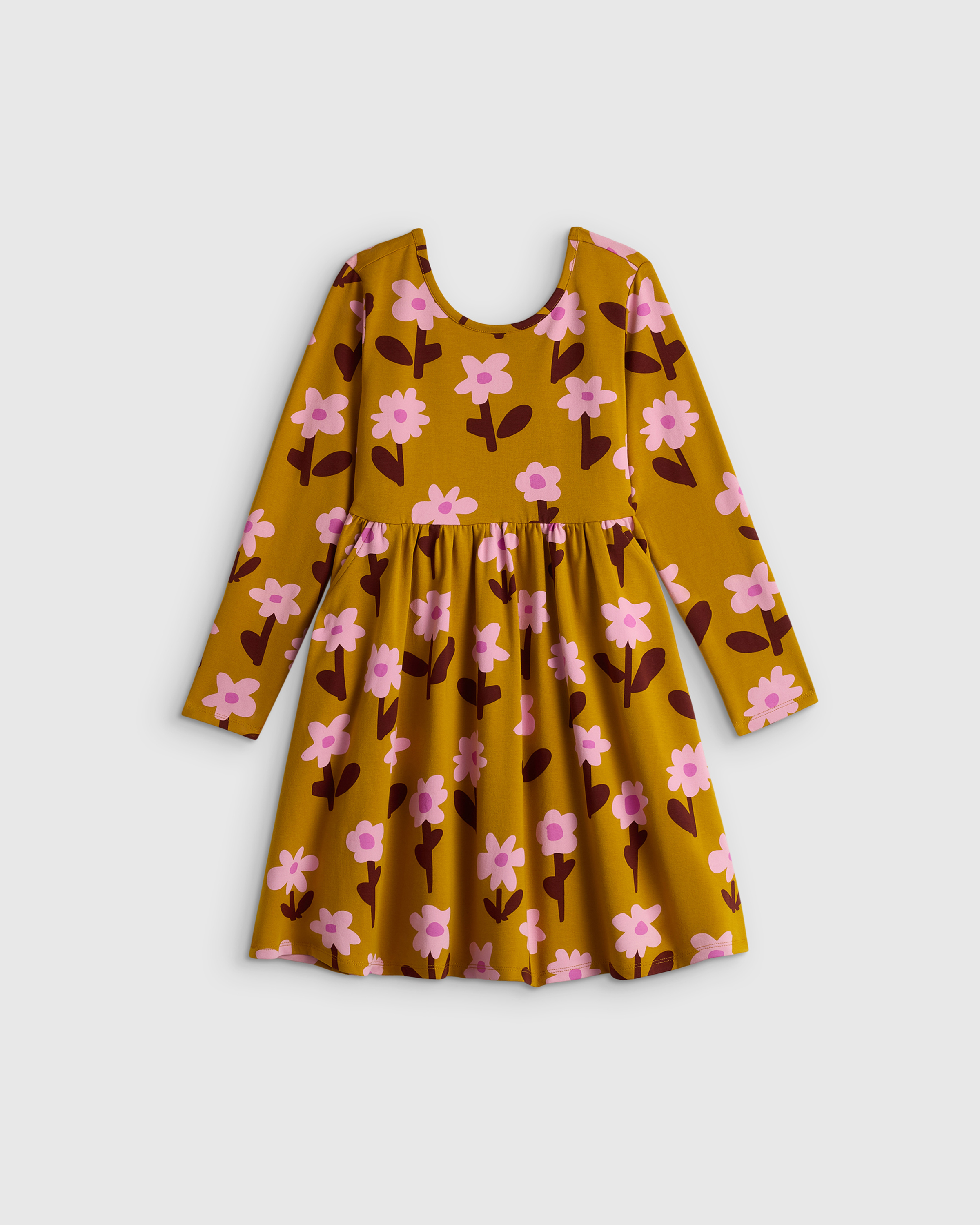 Daisy Patch Organic Cotton Long Sleeve Skater Dress 