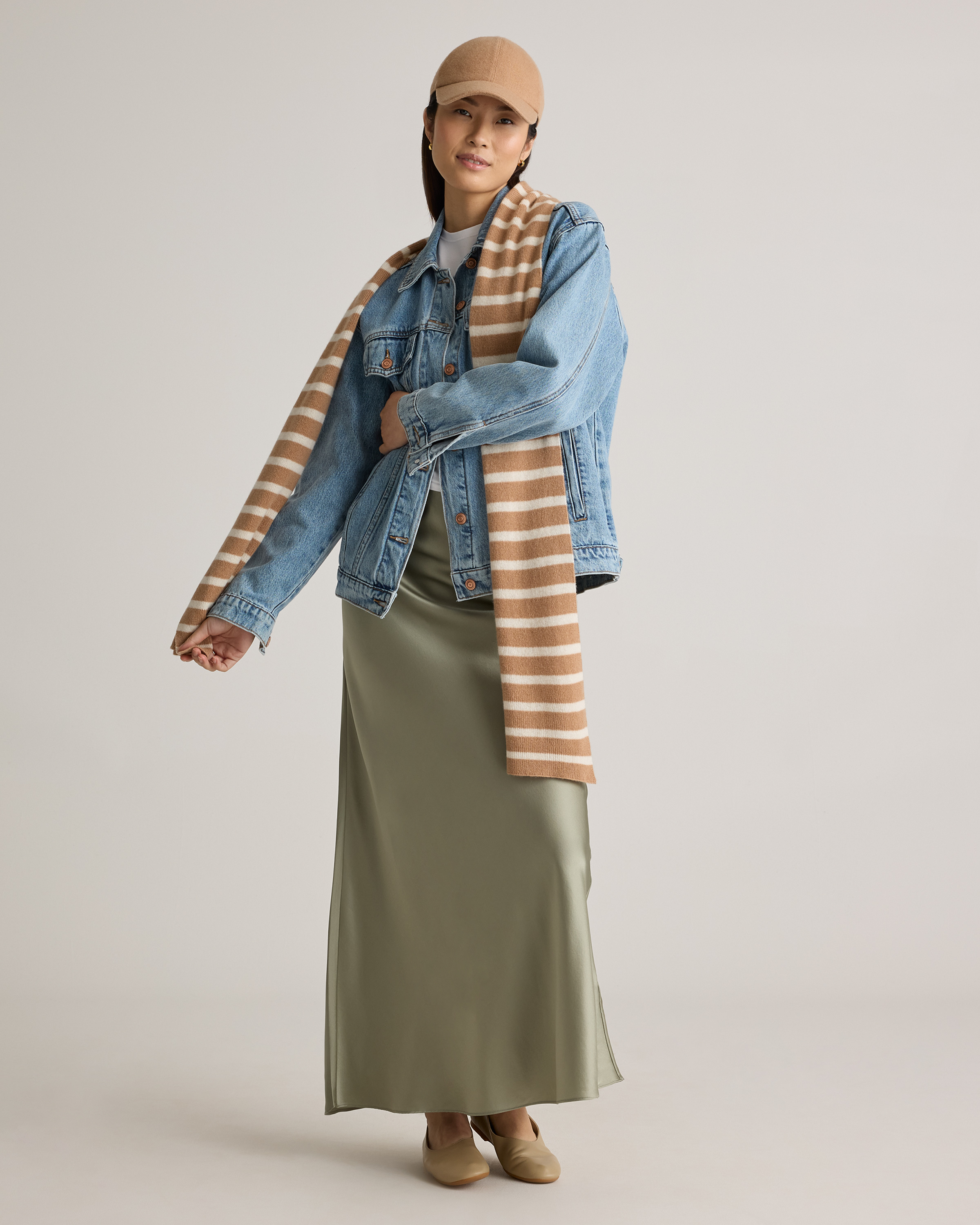 Slouchy Outfits With Blanket Scarf Mongolian Cashmere Scarf