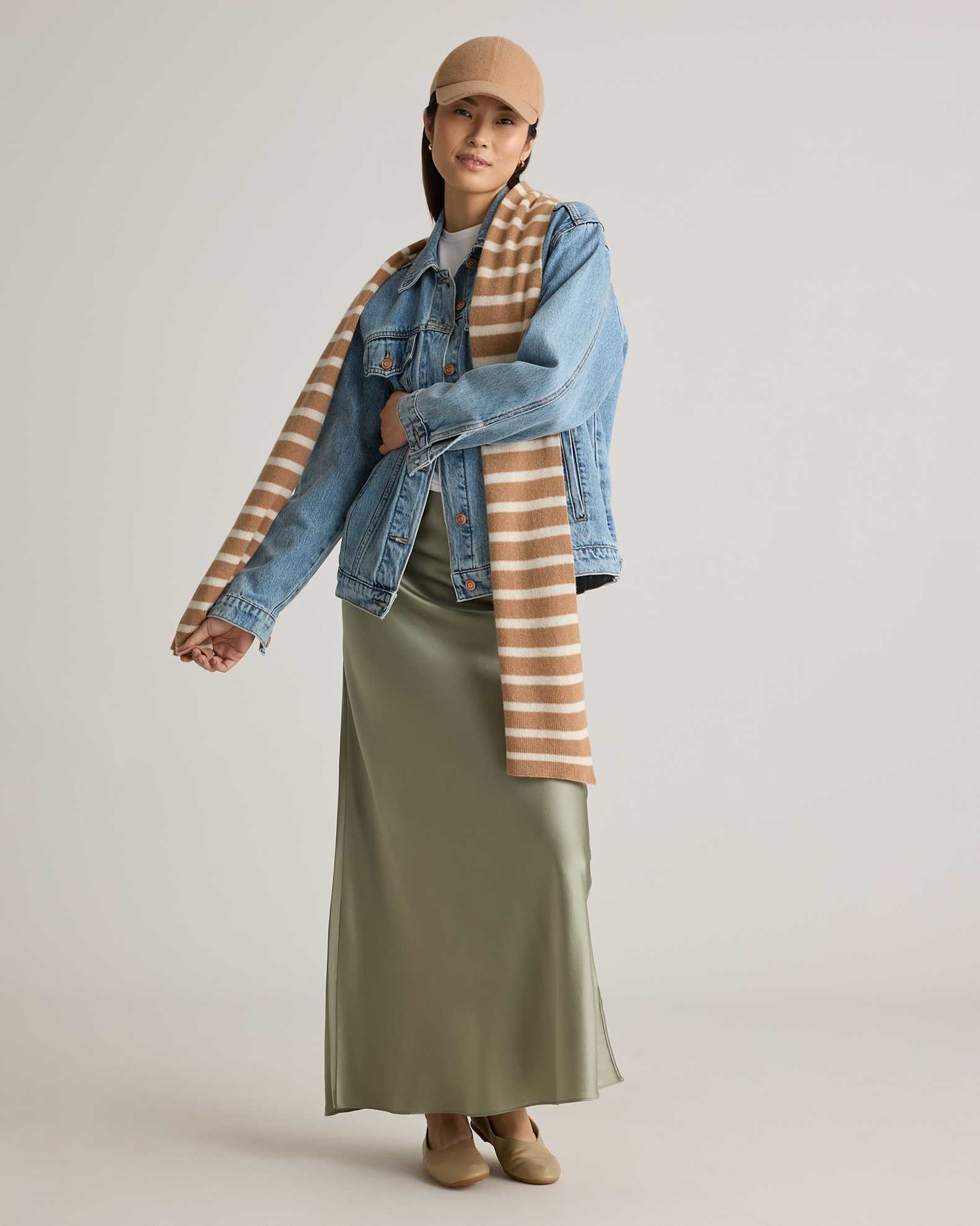 Slouchy Outfits With Blanket Scarf Mongolian Cashmere Scarf