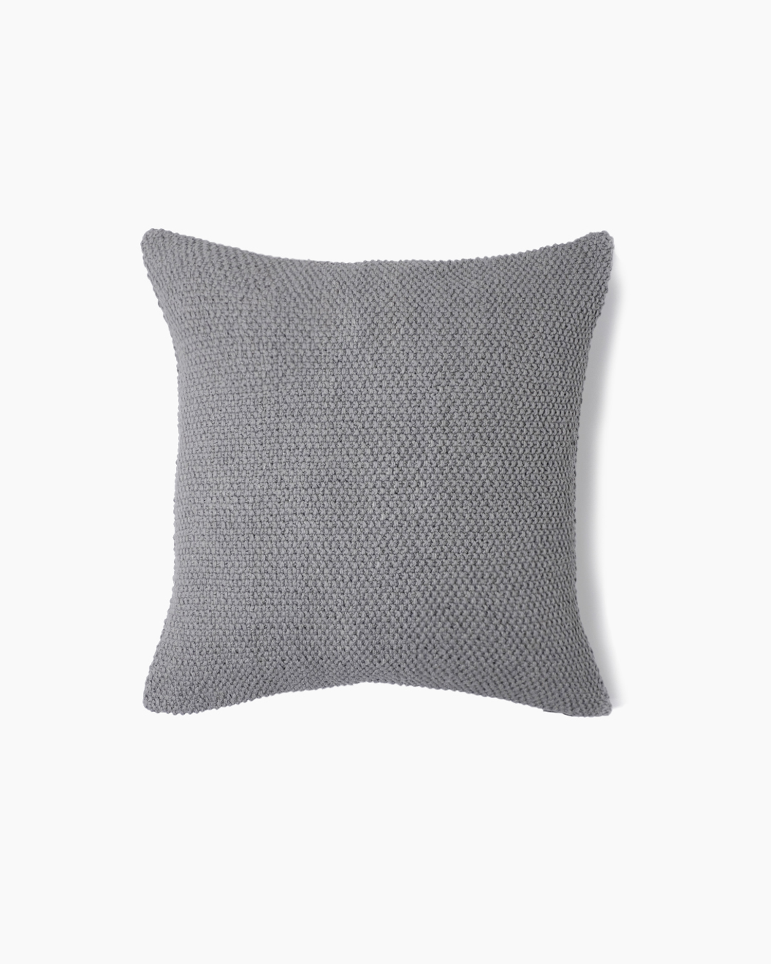 Grey Textured Cotton Pillow Cover