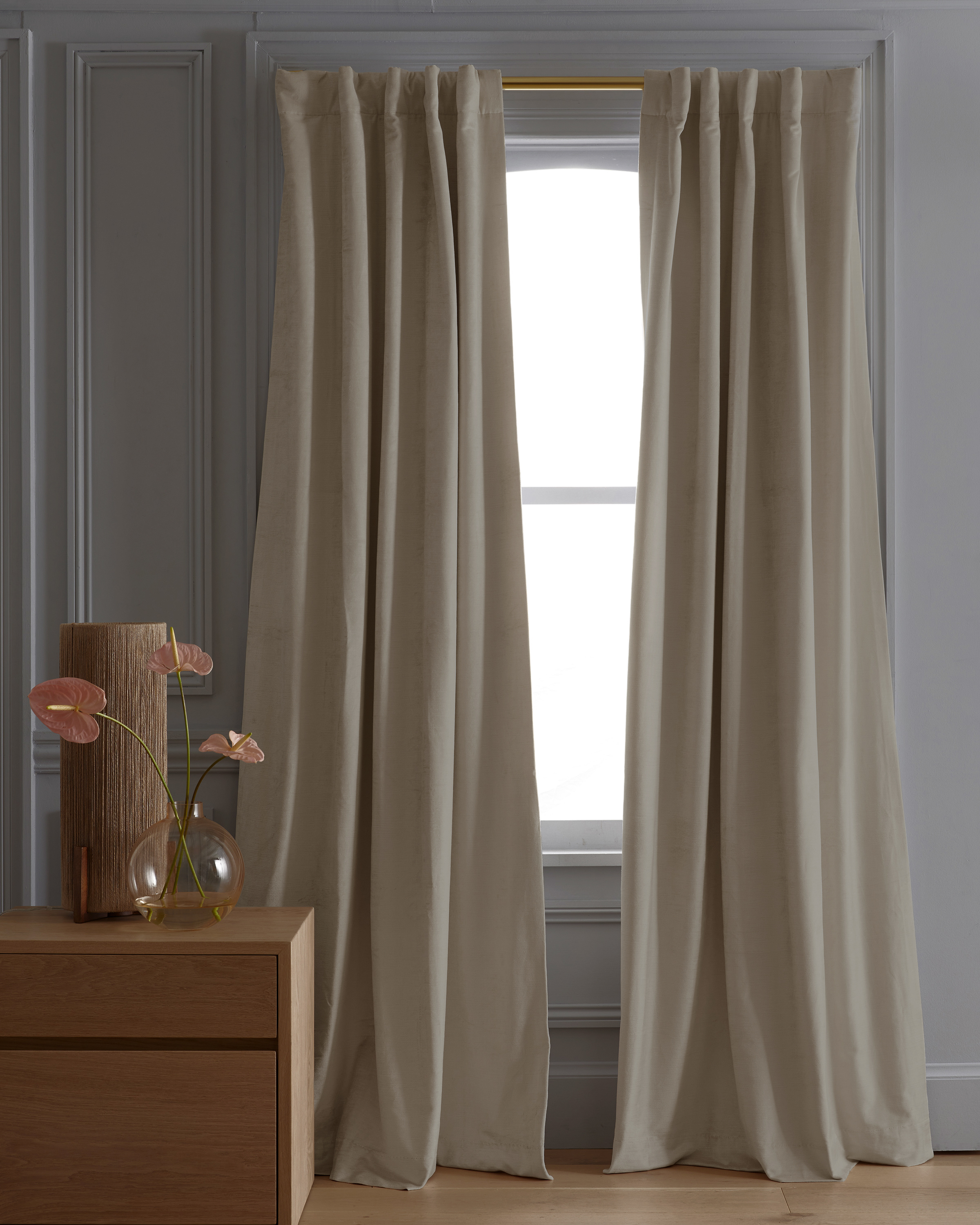 Champagne Luster Velvet True Blackout Curtain
