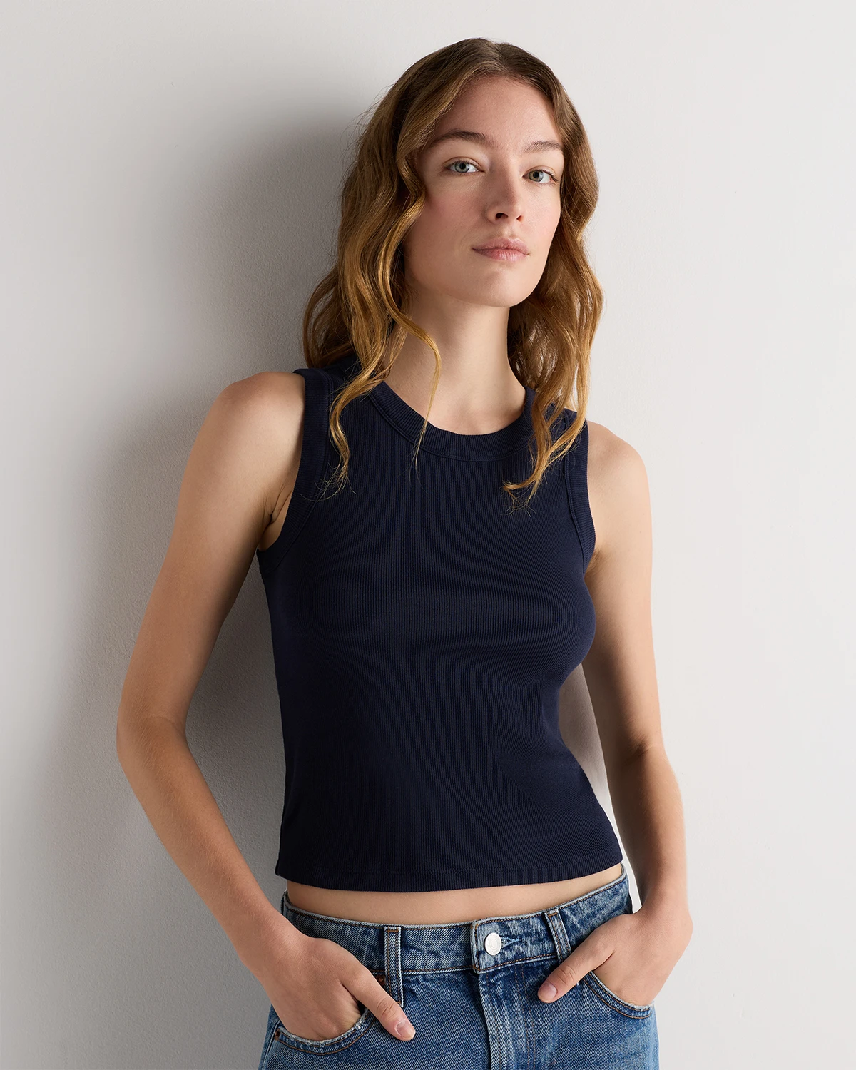 Organic Cotton Micro-Rib Cropped Cutaway Tank