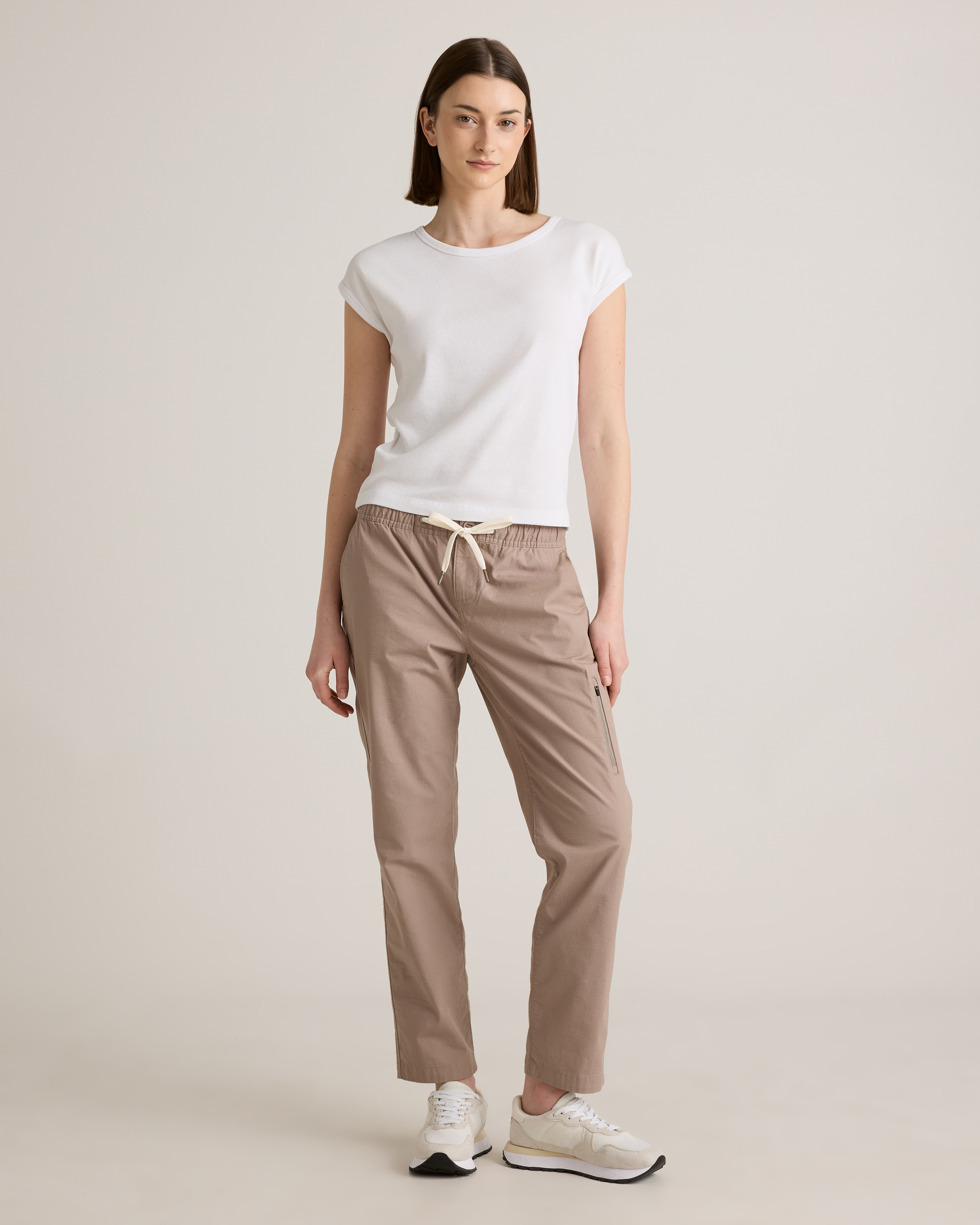 Organic Stretch Ripstop Straight Pants in Morel Grey