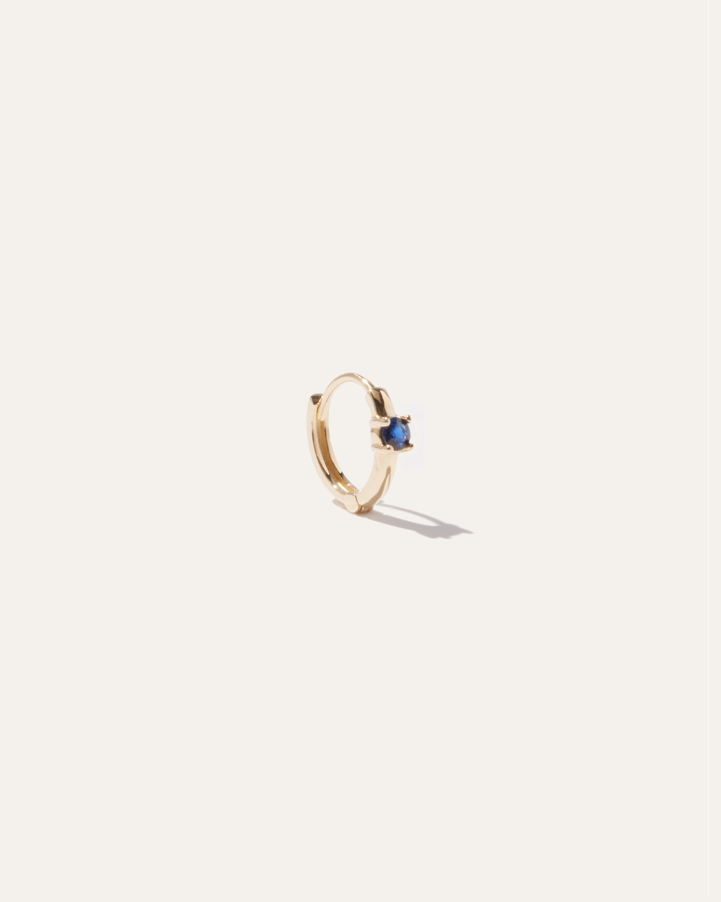 14k Gold Gemstone Solo Mini Hoop Automation
