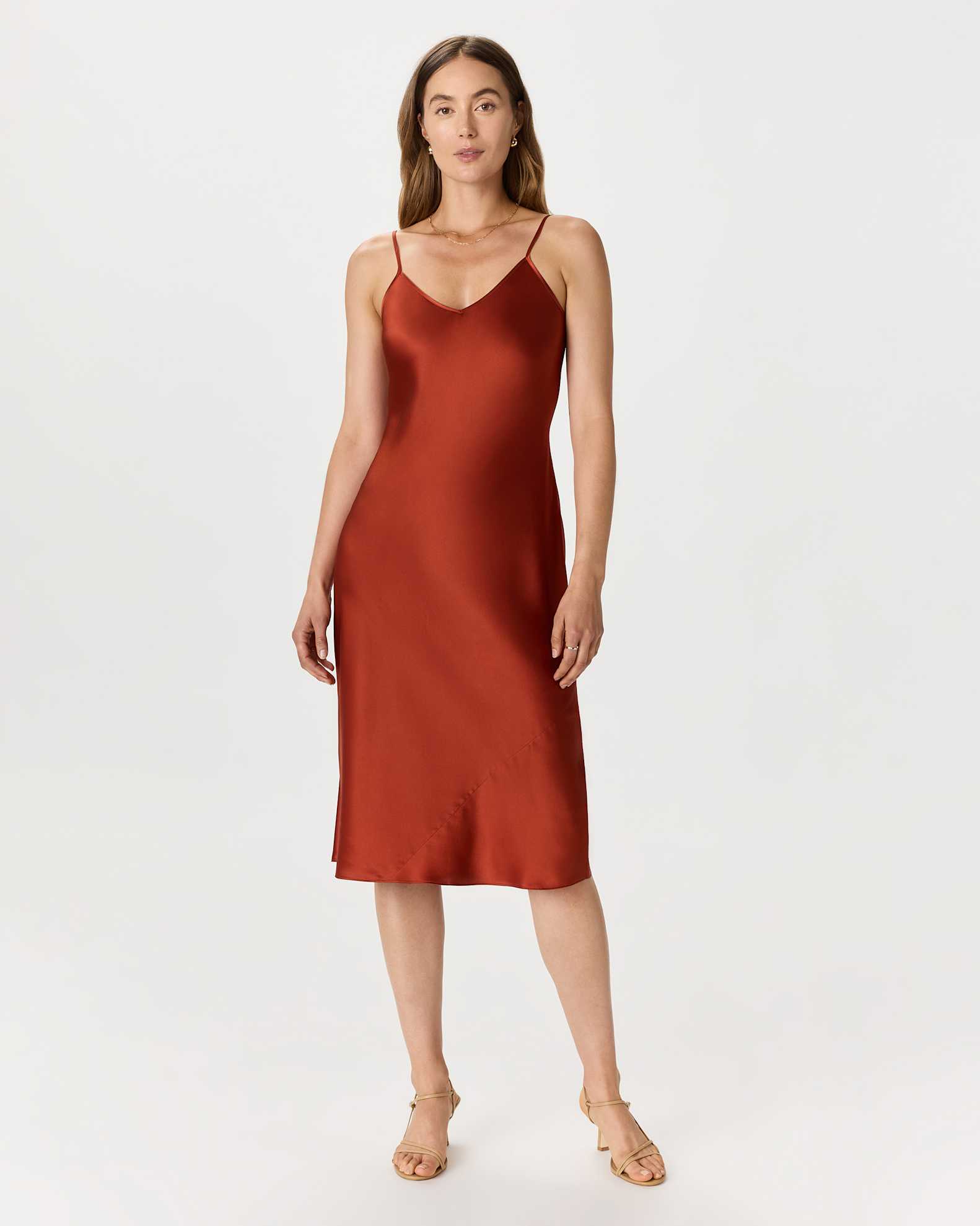 Women's Slip Dress in Paprika Red, Size XL, Silk by Quince Women's Slip Dress in Paprika Red, Size XL, Silk by Quince