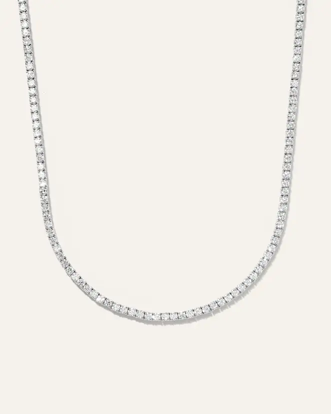 White Gold 14K Gold Lab Grown Diamond Tennis Necklace - 7ctw