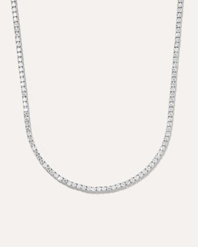 14K Gold Lab Grown Diamond Graduated Tennis Necklace