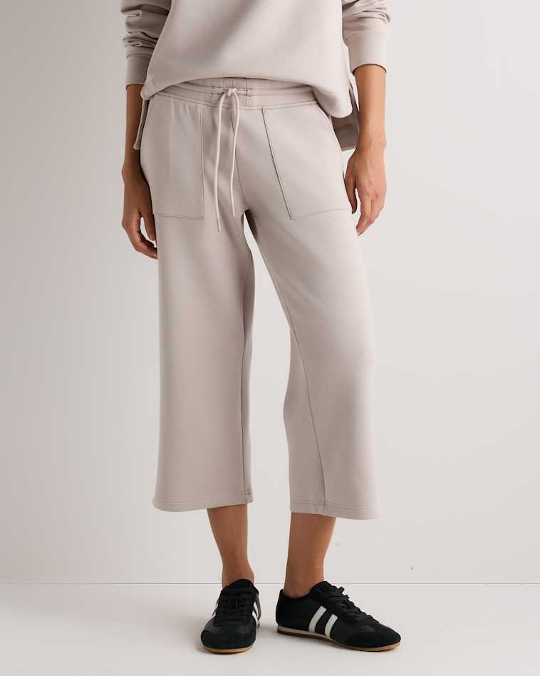 Pebble Beige CloudComfort High-Rise Cropped Sweatpants