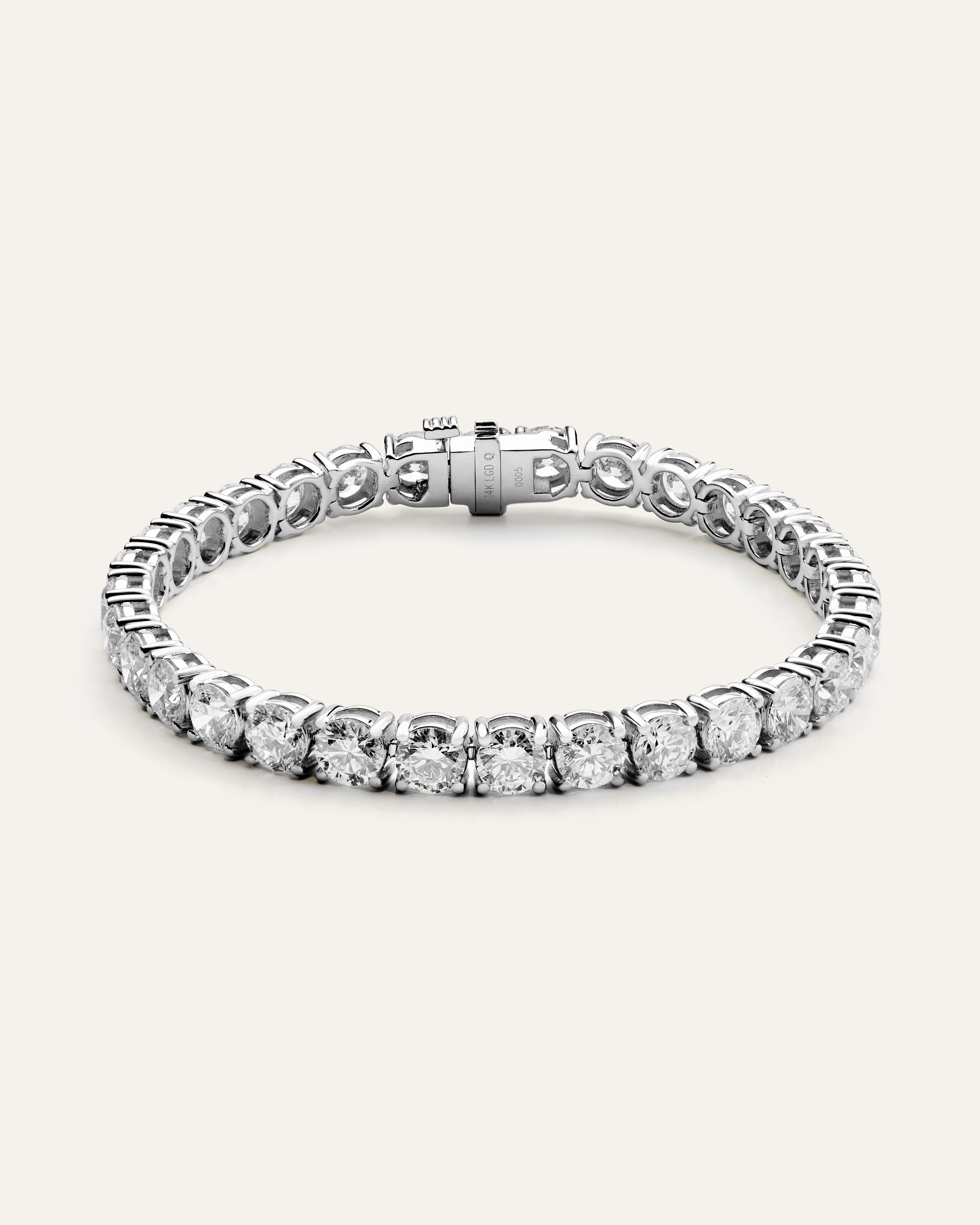 White Gold 14K Gold Lab Grown Diamond Tennis Bracelet - 15ctw