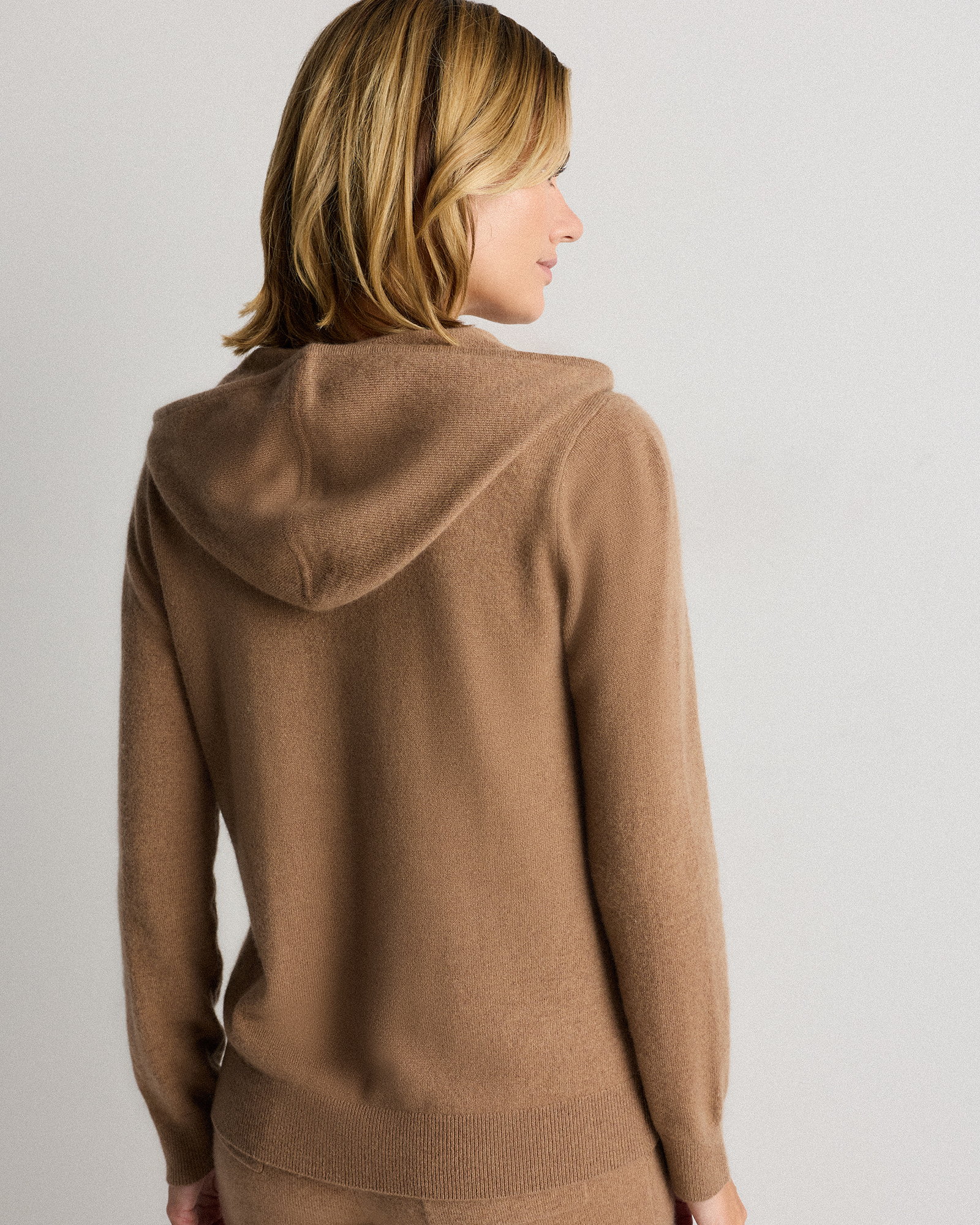 Cashmere Zip Hoodie in Teak