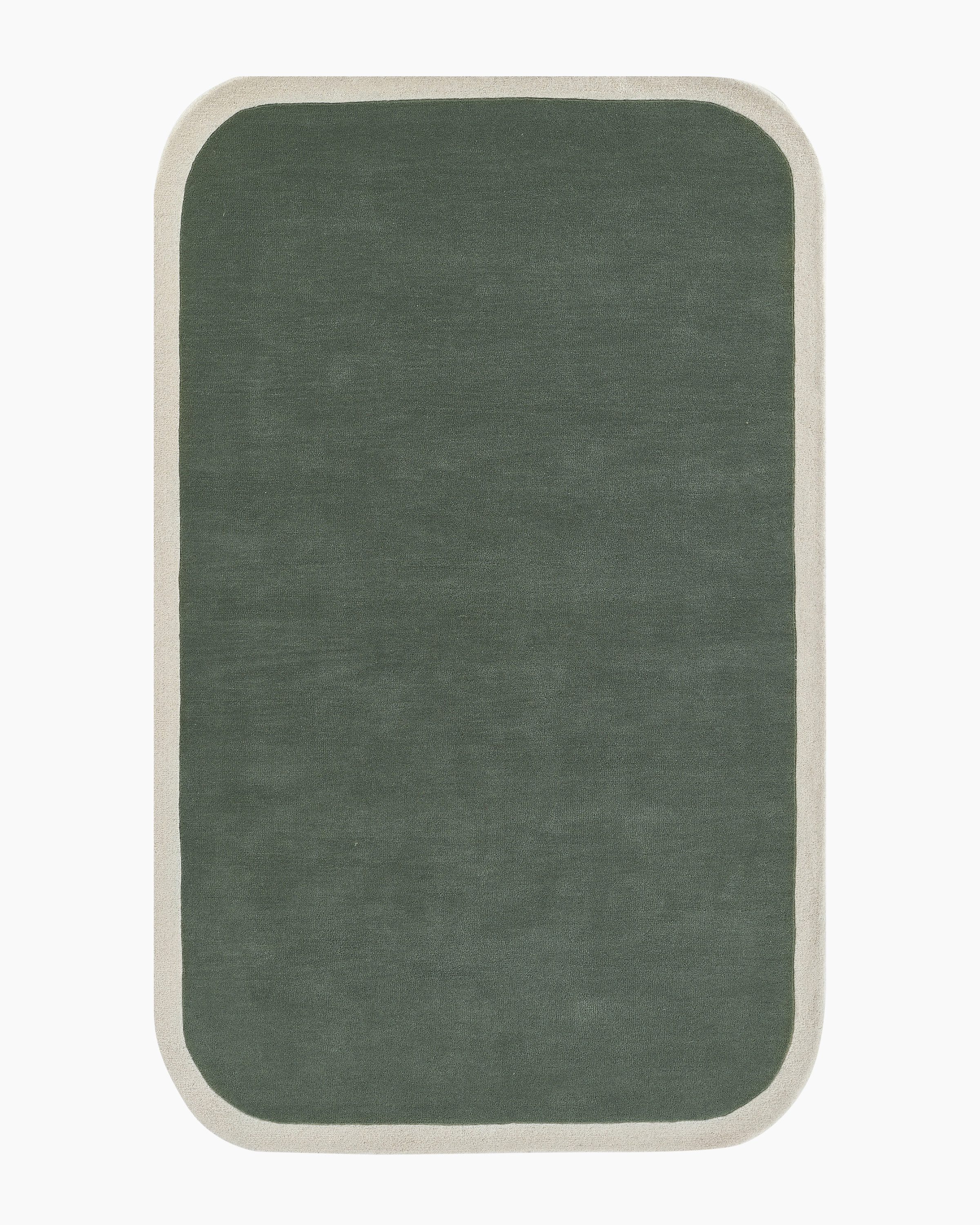 Green Colorful Curves Hand-Tufted Rug