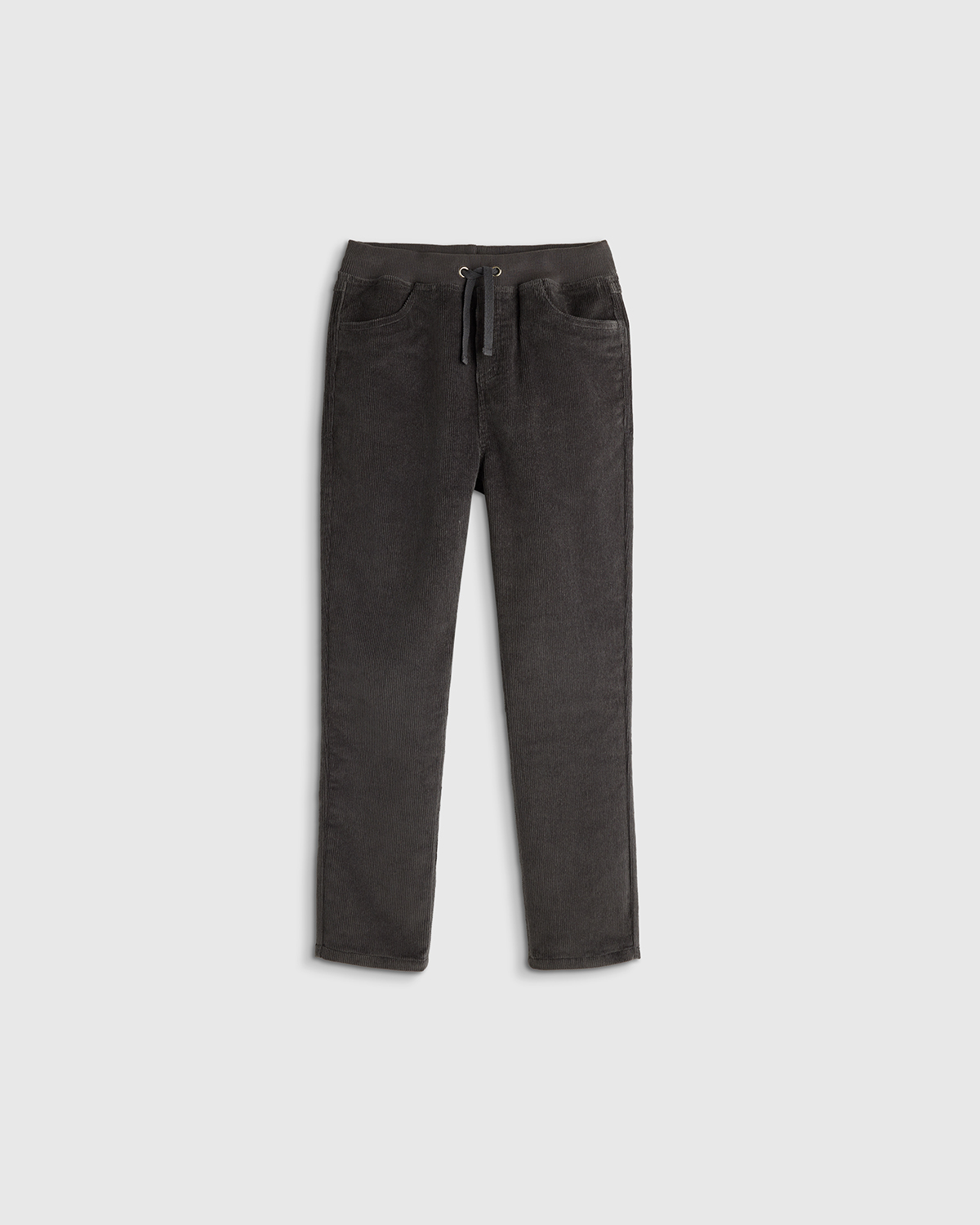 Dark Coal Organic Cotton Stretch Corduroy Pull-on Pant