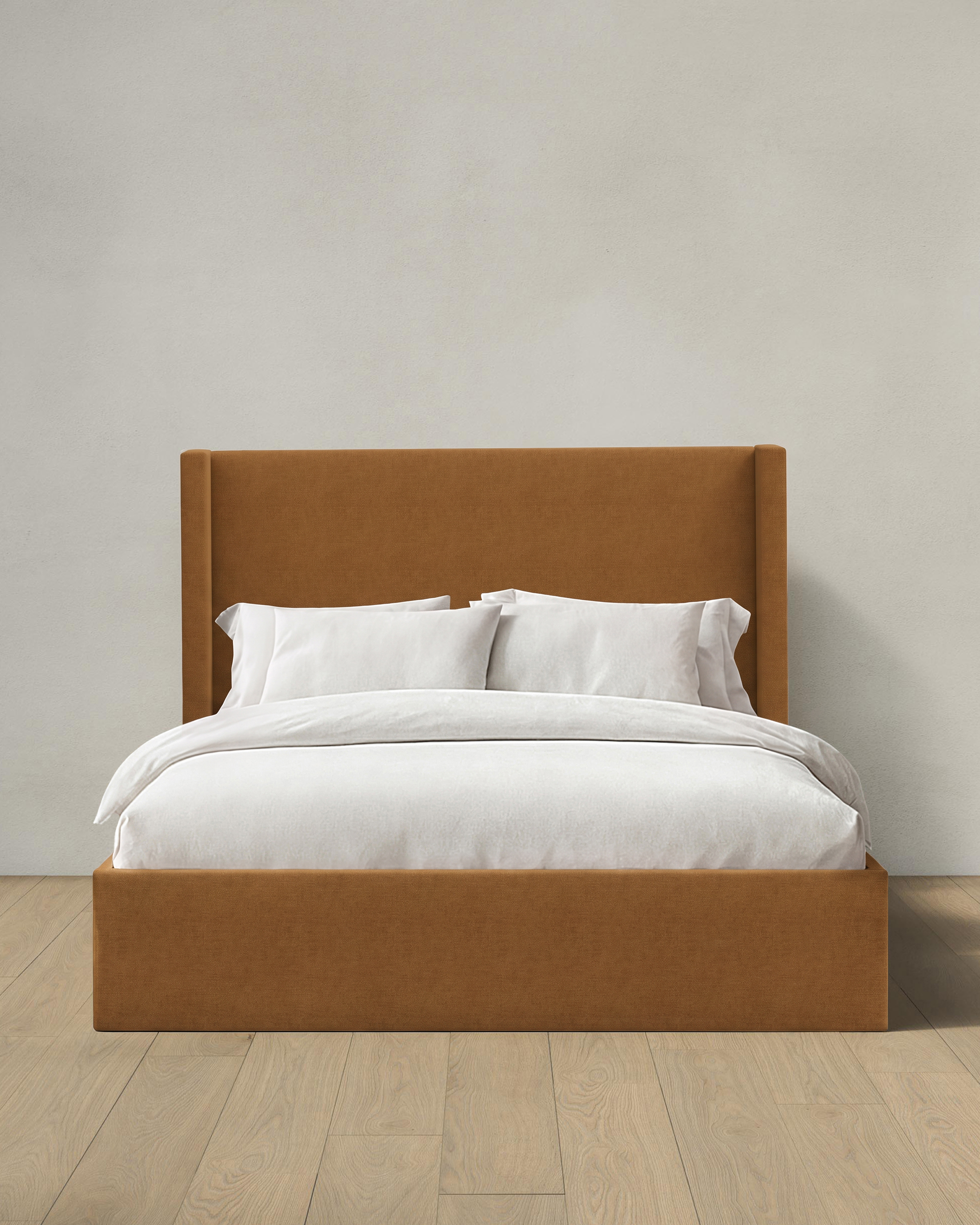 Wingback Bed in Performance Linen Blend-Amber 48