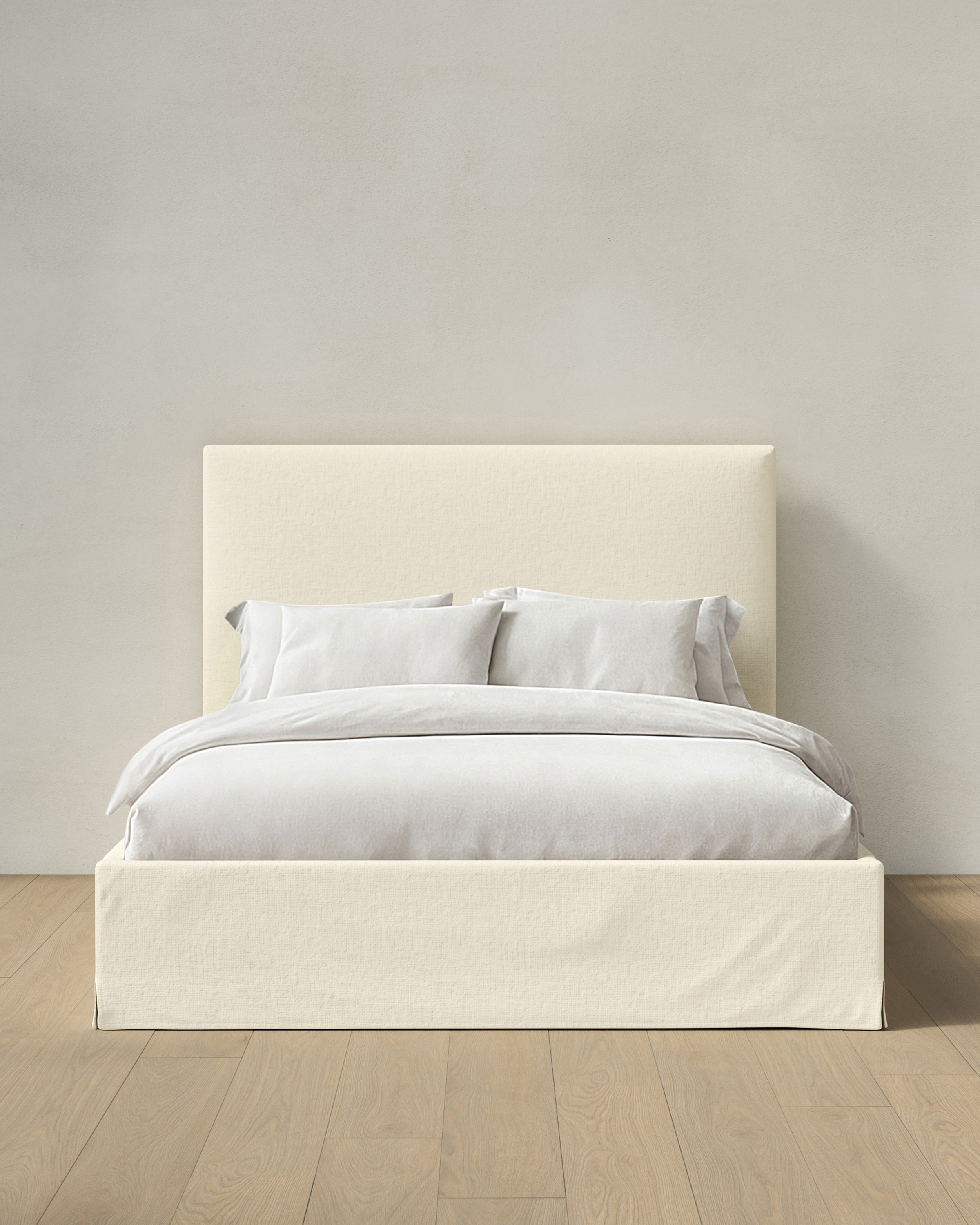 Ivory Slipcover Bed in Performance Linen