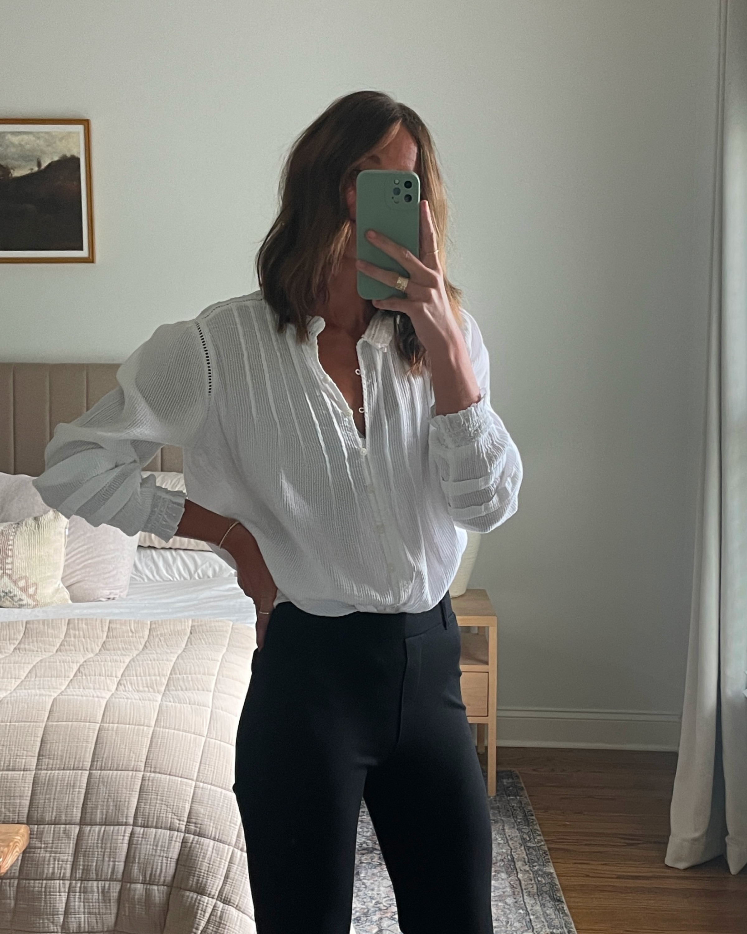 YLÈVE / COTTON WEATHER PEASANT OP Organic Textured Cotton Peasant Blouse