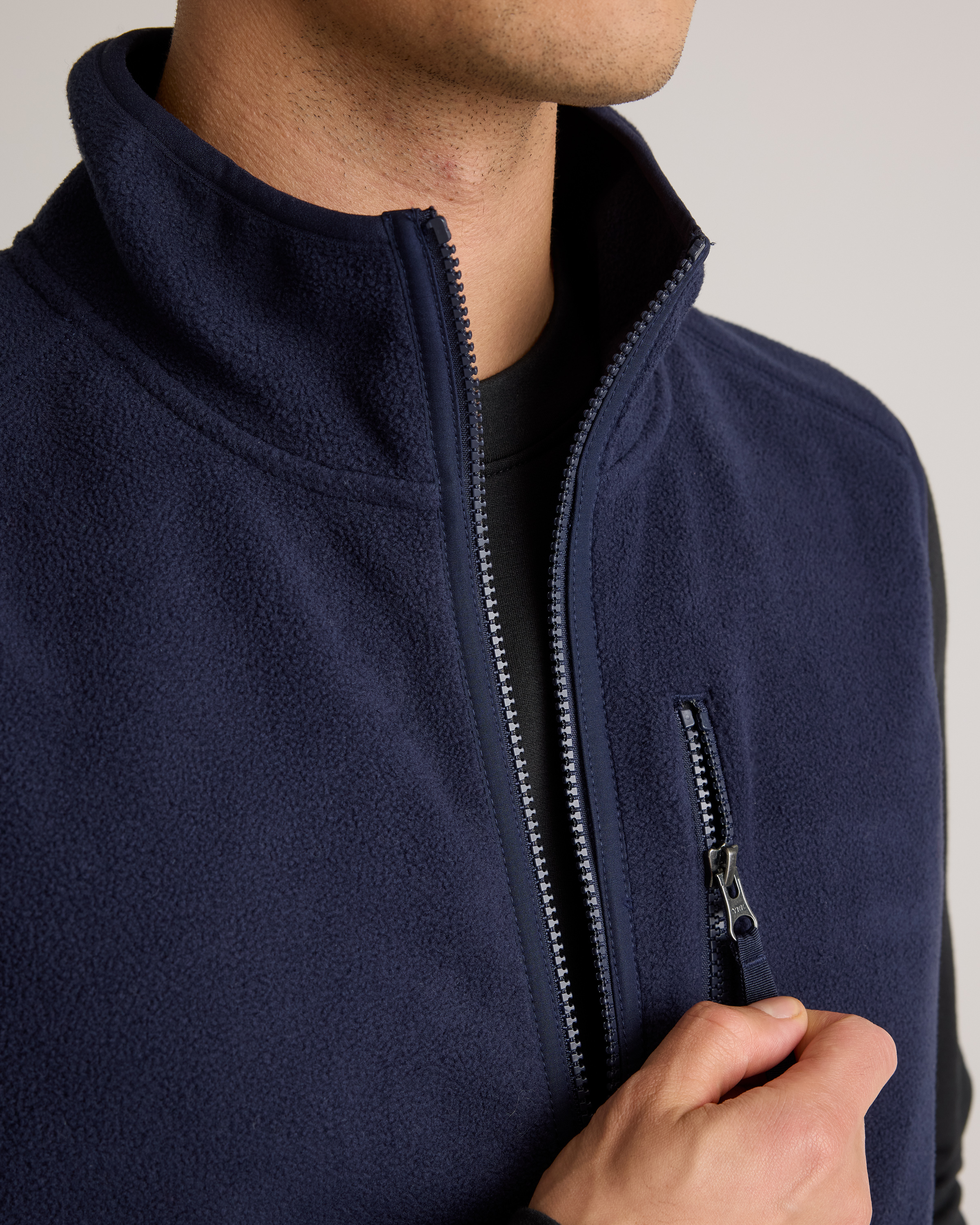 Polar Fleece Full-Zip Vest in Deep Navy