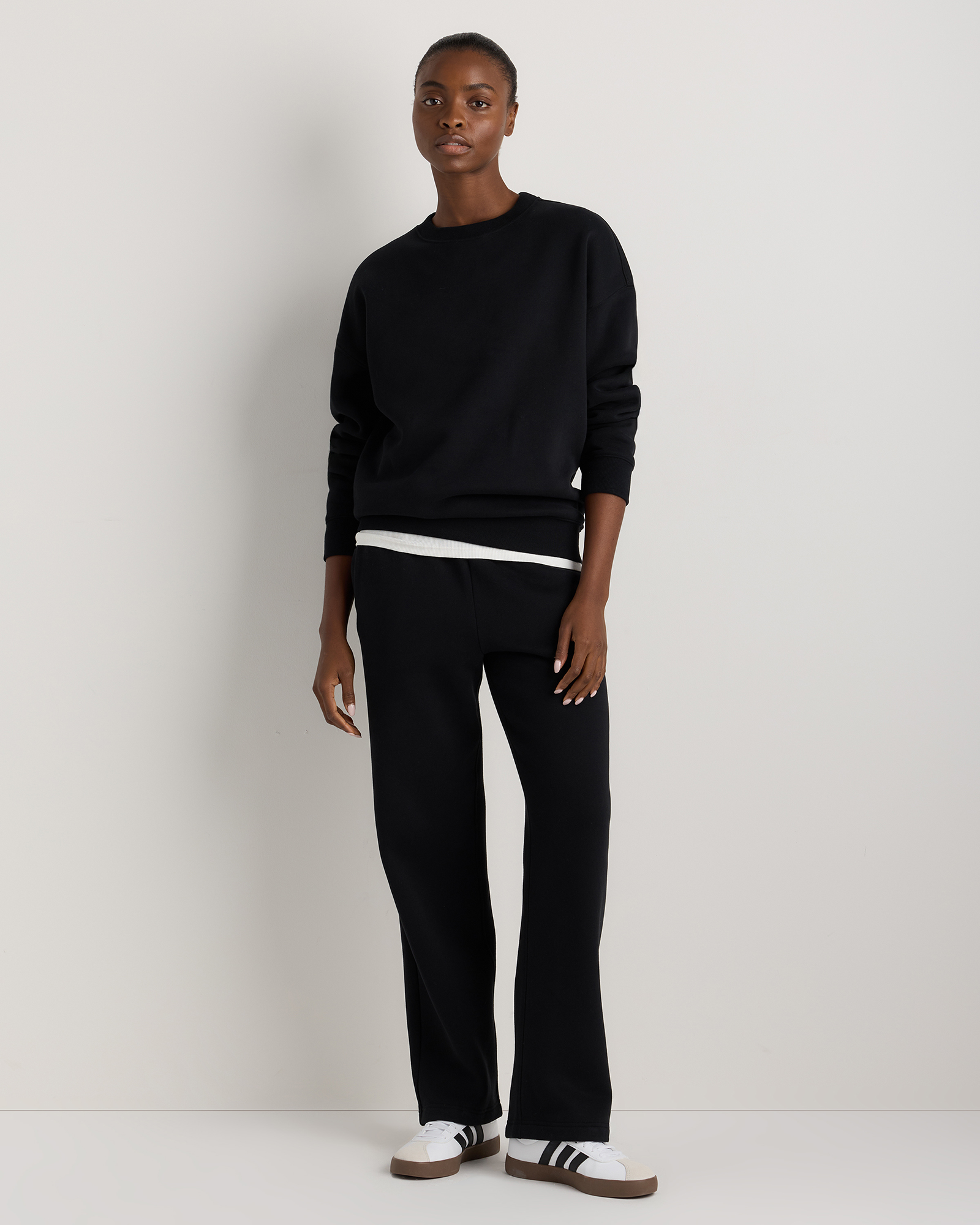 Sweat-shirt oversize à col rond et manches longues, gris graphite