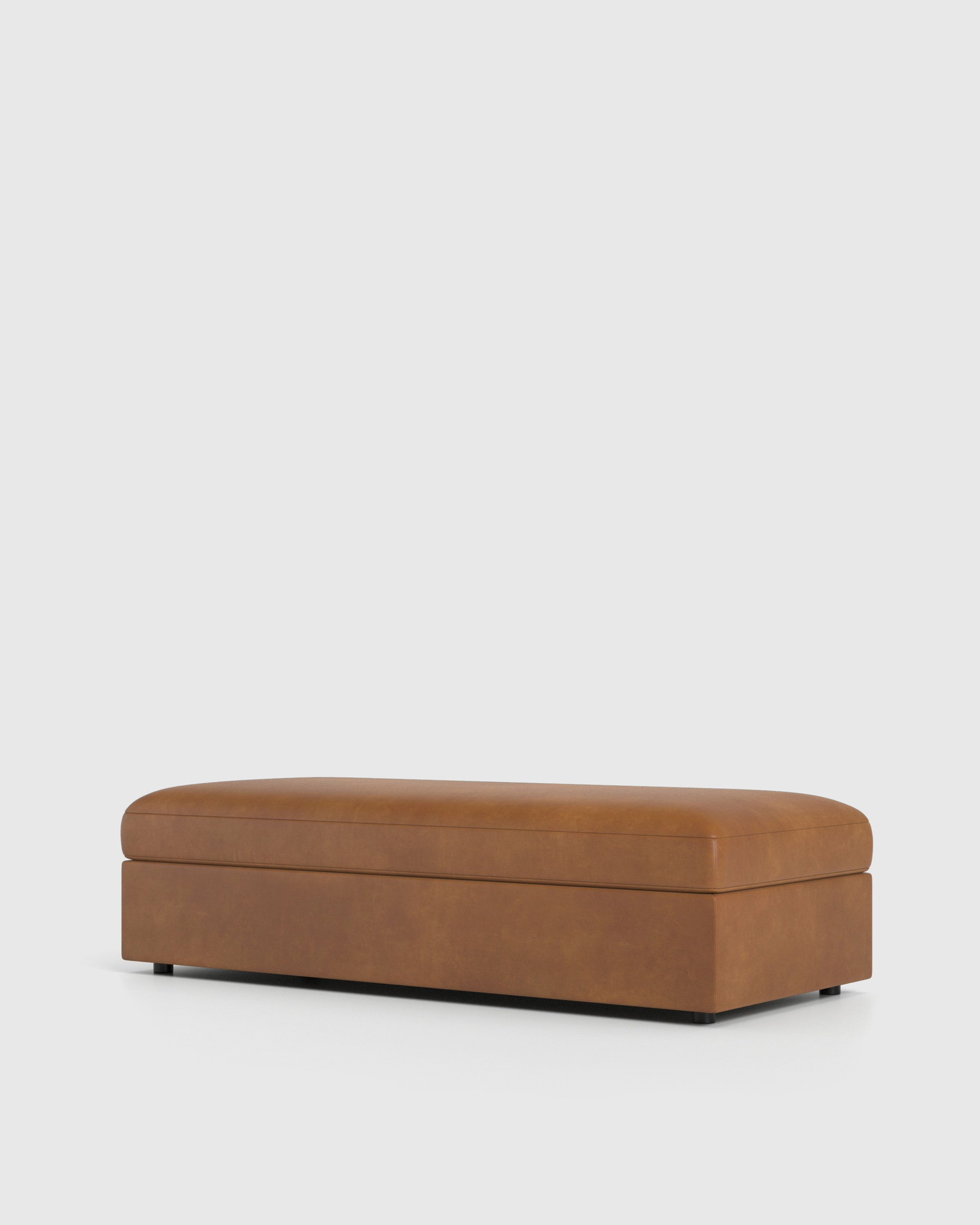 Sierra Curved Arm-Coffee Ottoman-69.5x30 Leather Front