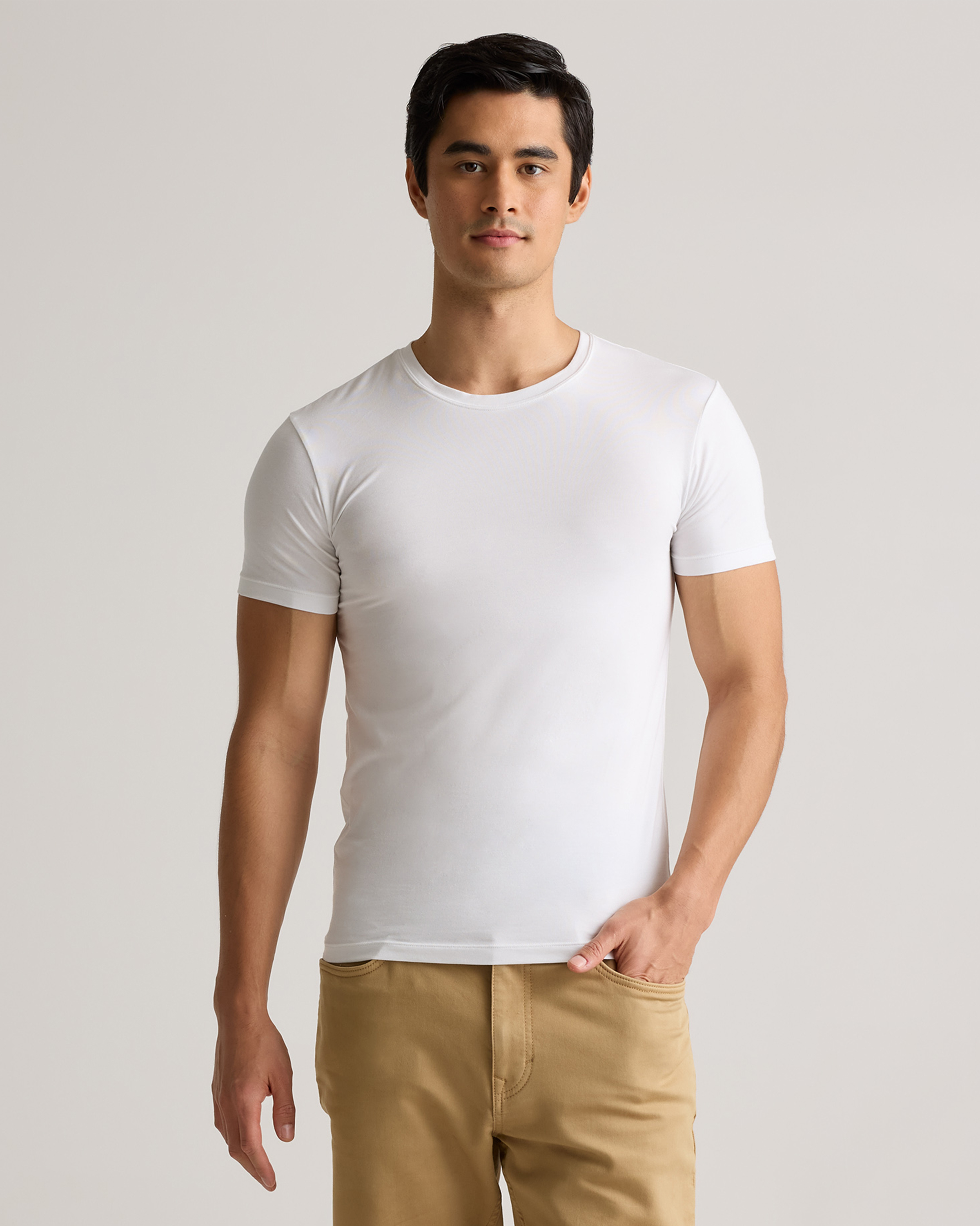 Quince Men's Soft Stretch Crewneck Undershirt In Classic White