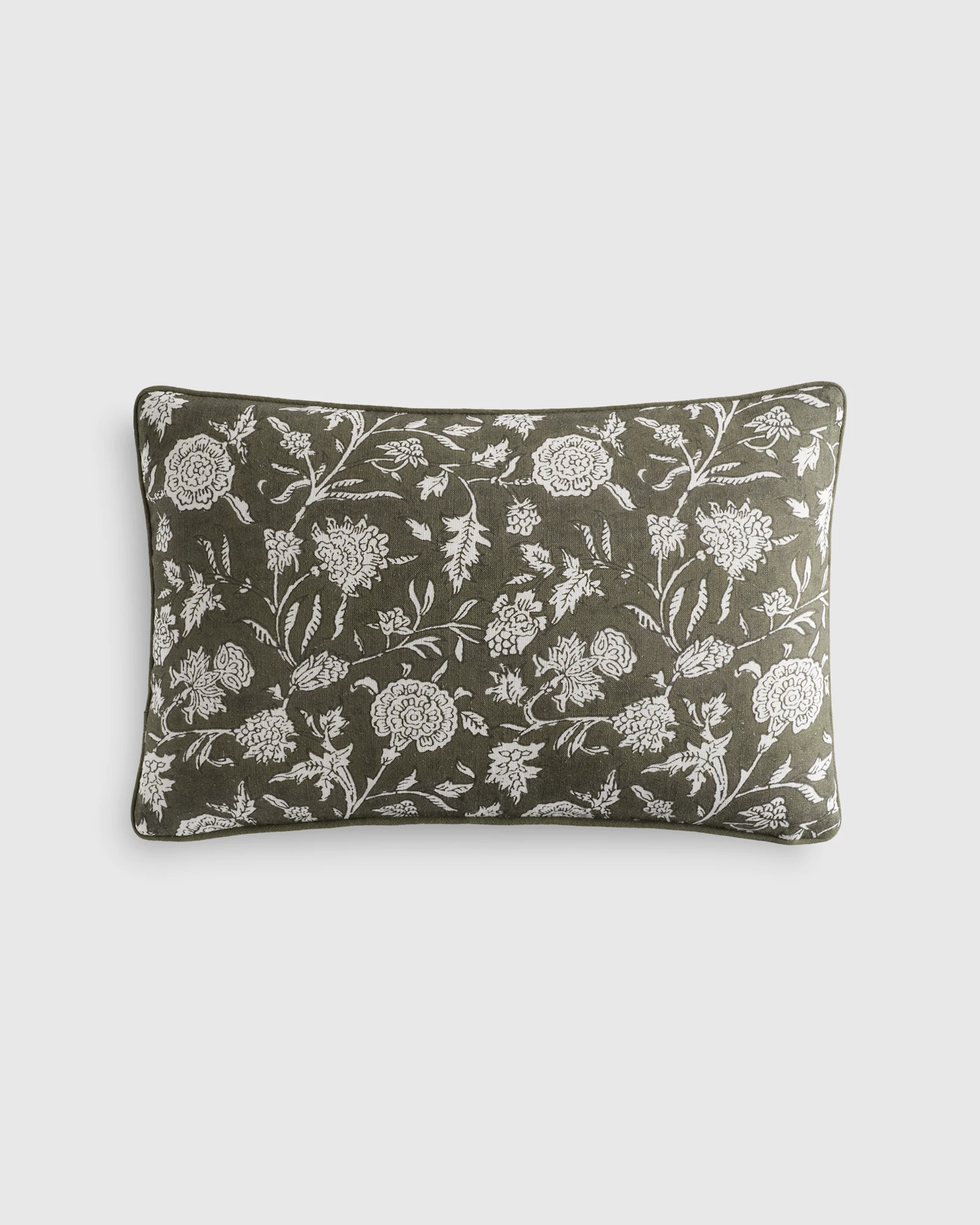 Linen Blend Floral Pillow Cover