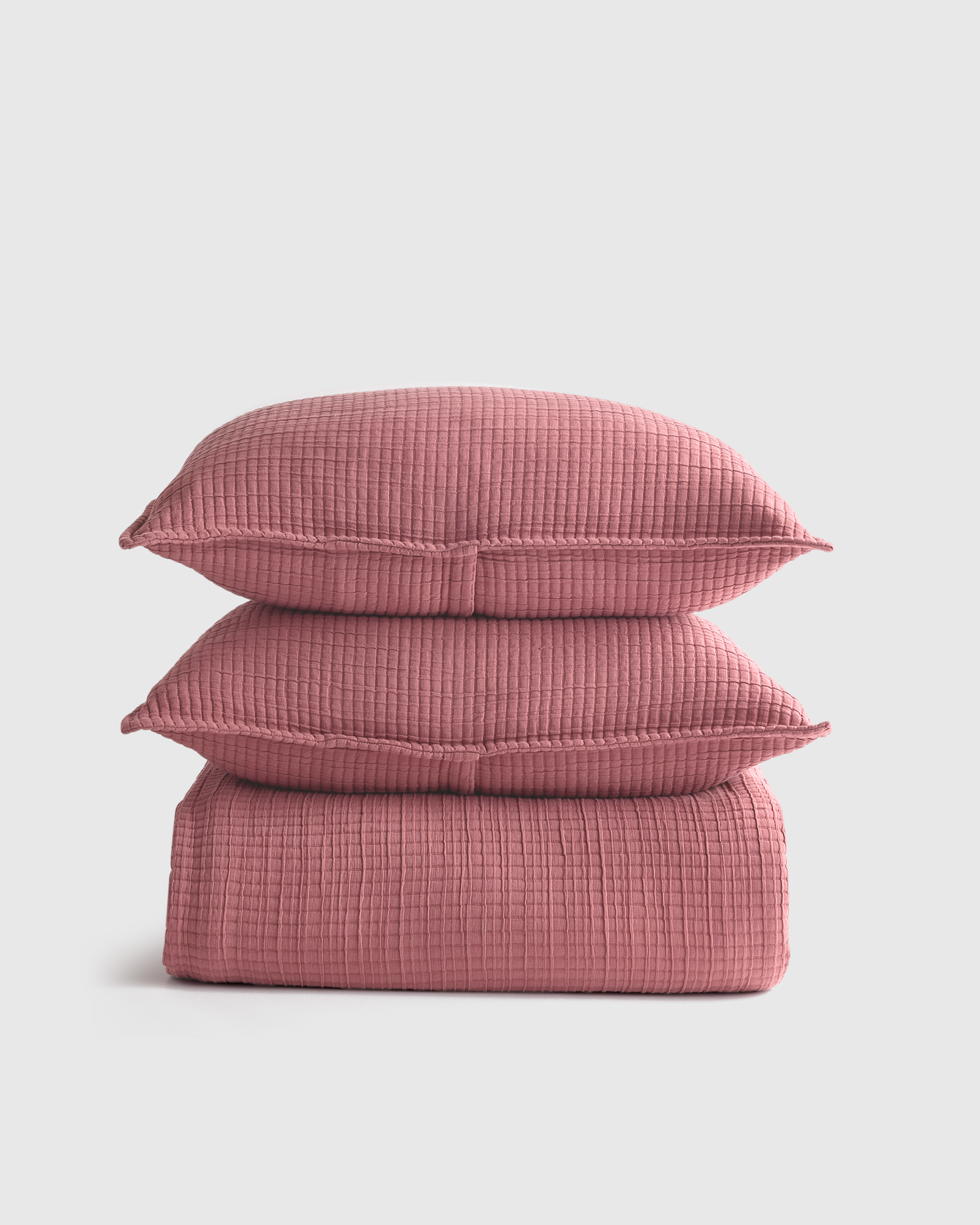 Plum Organic Ribbed Cotton Coverlet Set