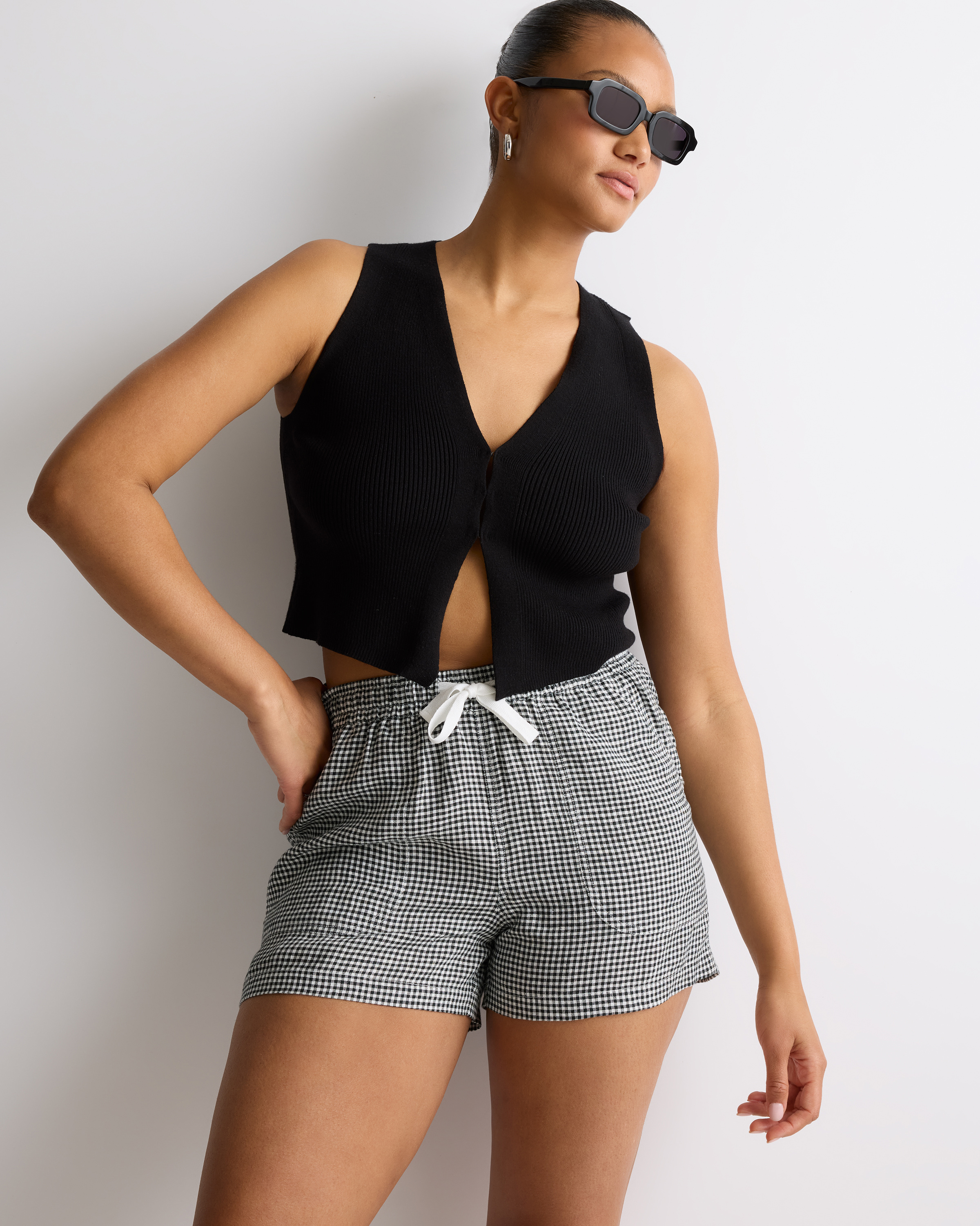 パンツ us clothing/gingham check short pants LTRVS20_denimblue_0_grande.jpg