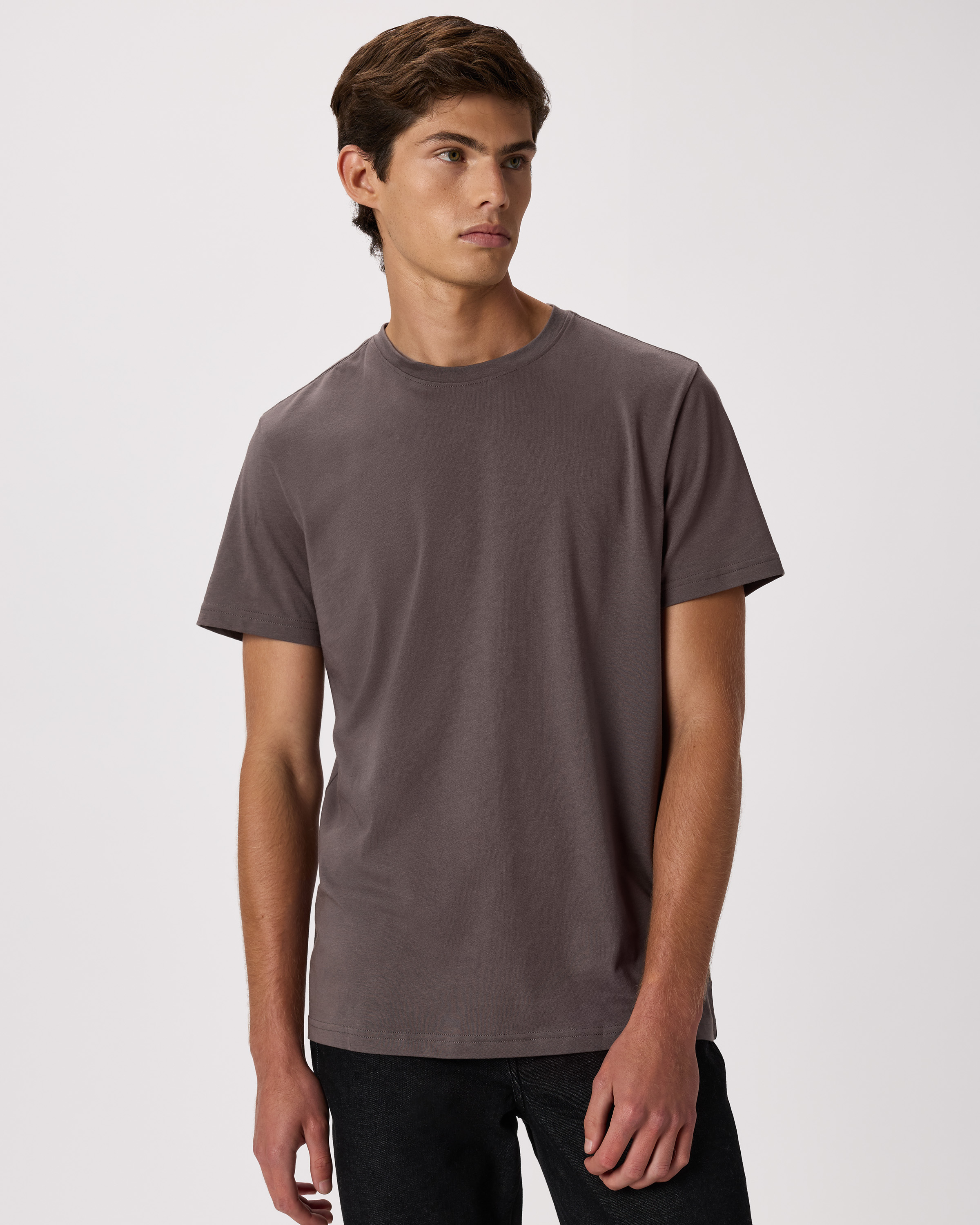Dark Gull Grey Men's Cotton Modal Crew Neck Tee
