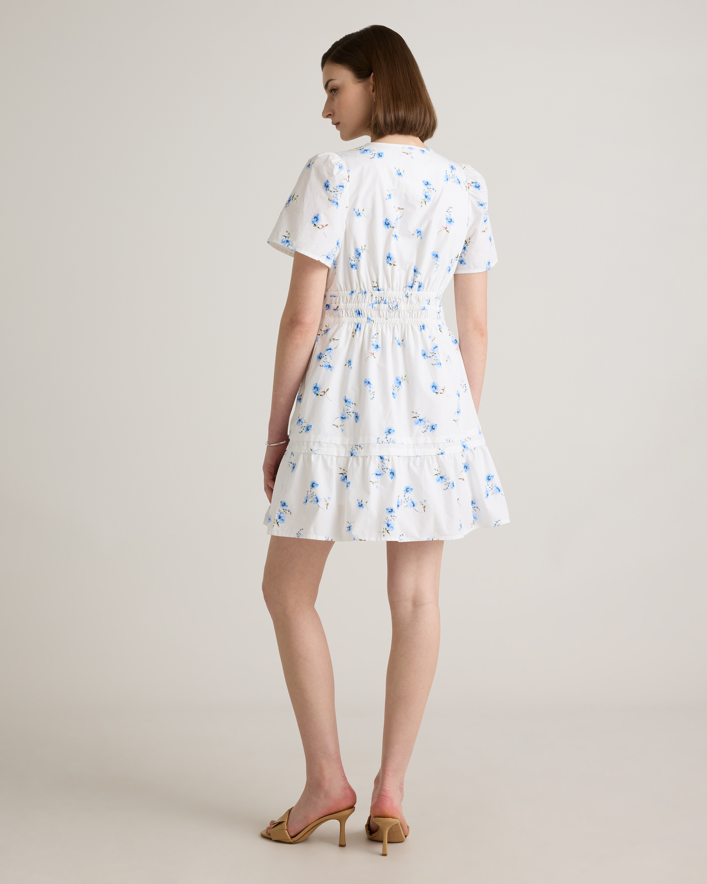 cotton poplin tiered mini dress Oscar de la Renta Chin Dominican Mixed-cotton Poplin Tiered Dress