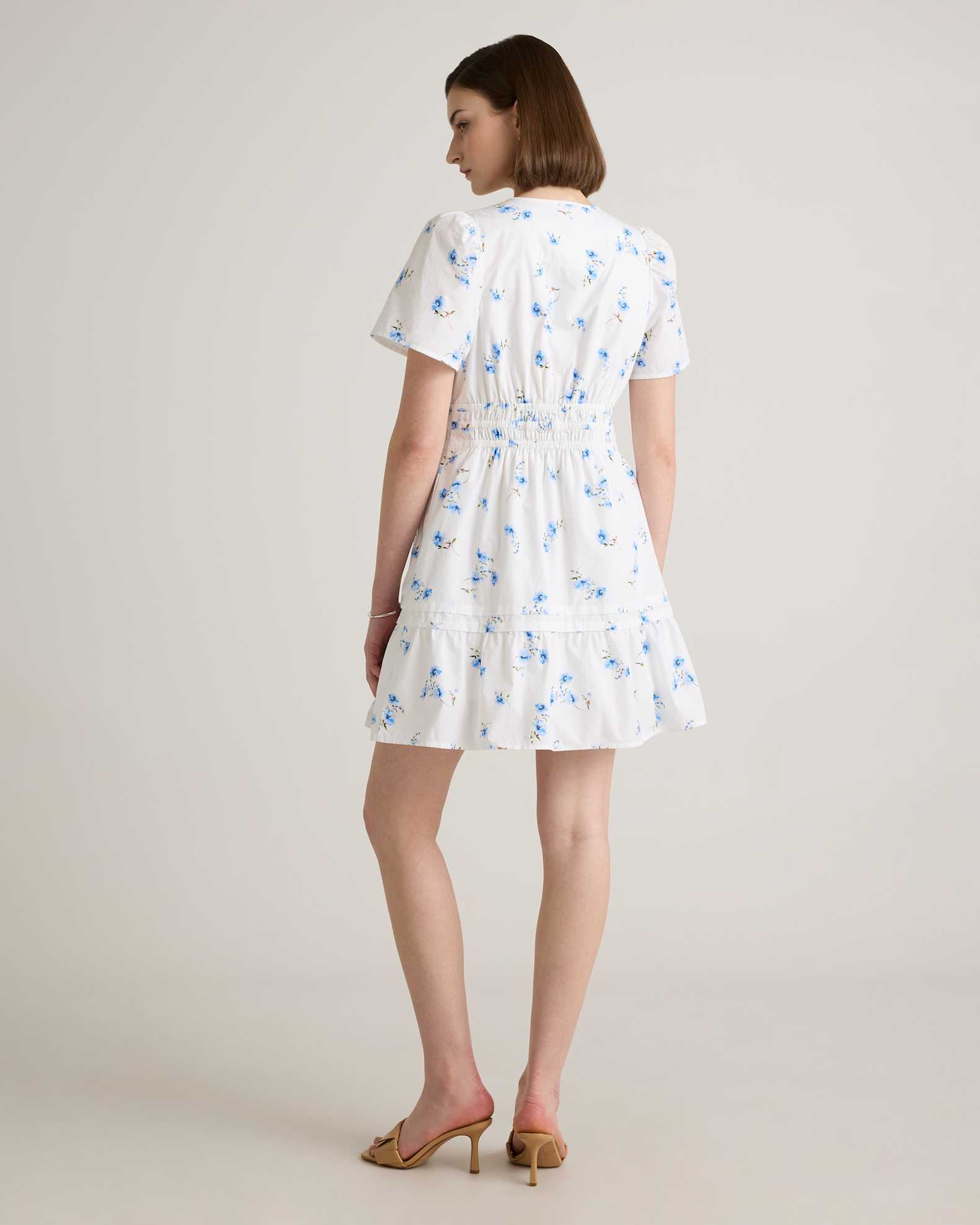 cotton poplin tiered mini dress Oscar de la Renta Chin Dominican Mixed-cotton Poplin Tiered Dress