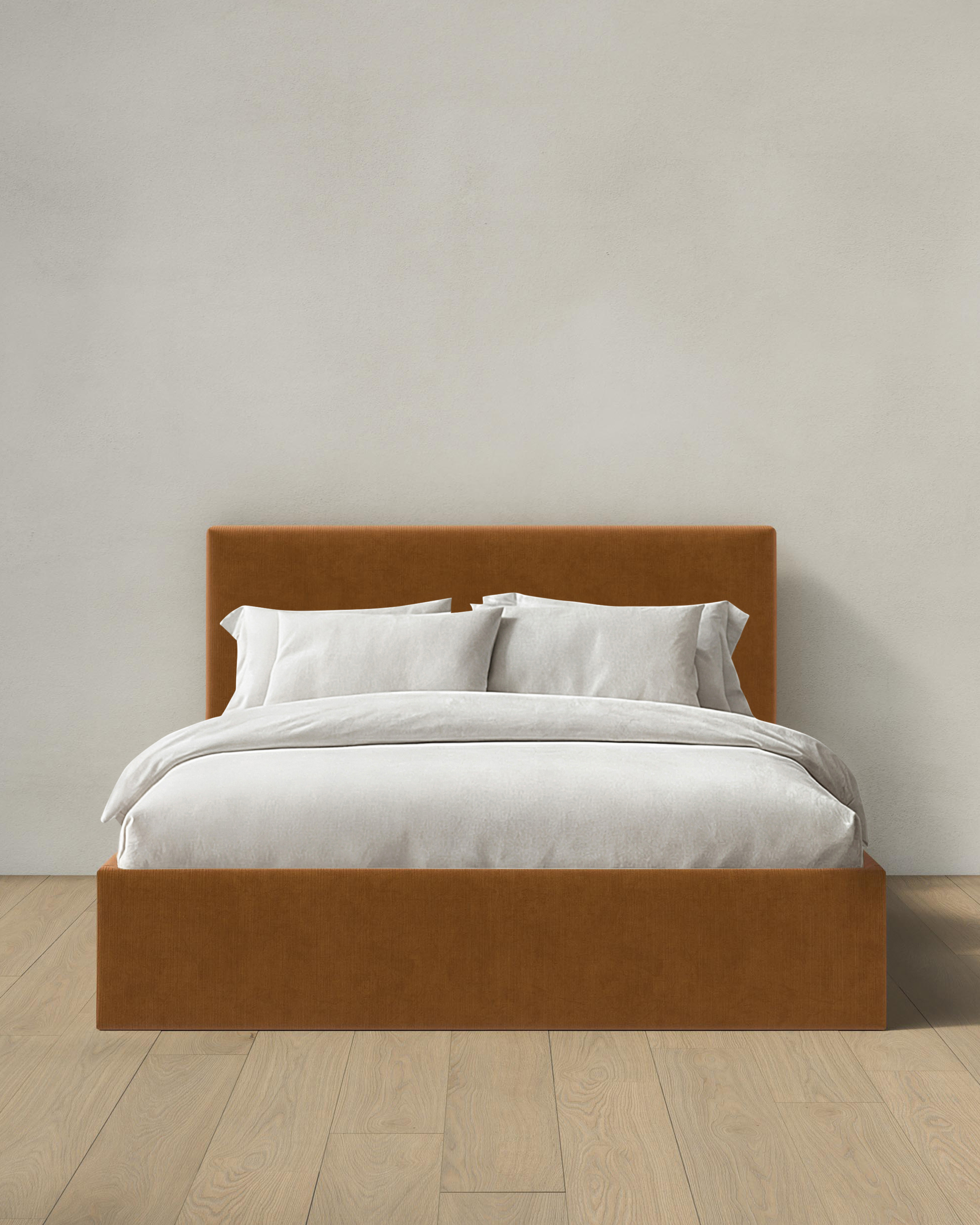 Copper Square Bed in Performance Velvet