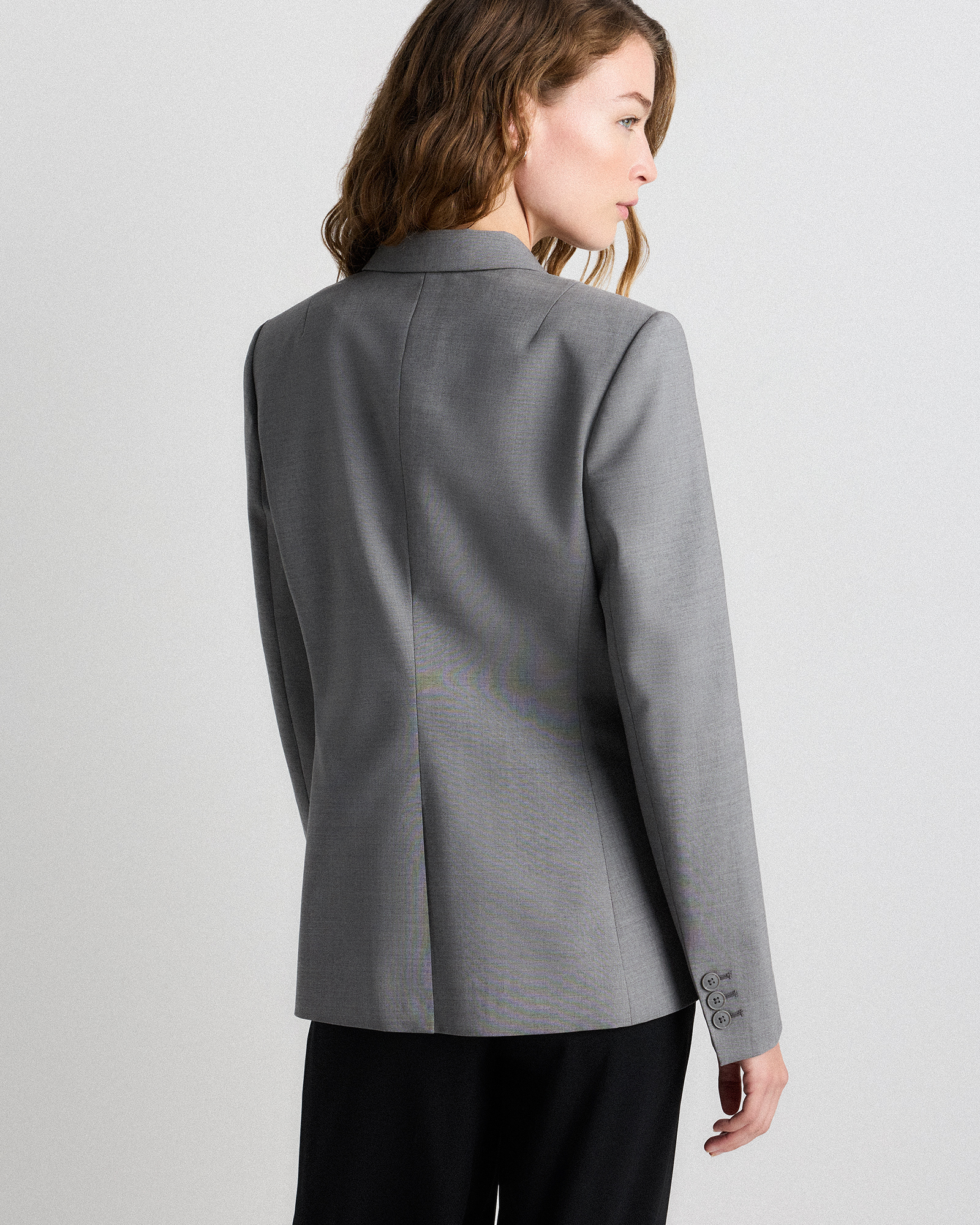 Veste blazer d'équitation pour femmes en laine mélangée grise