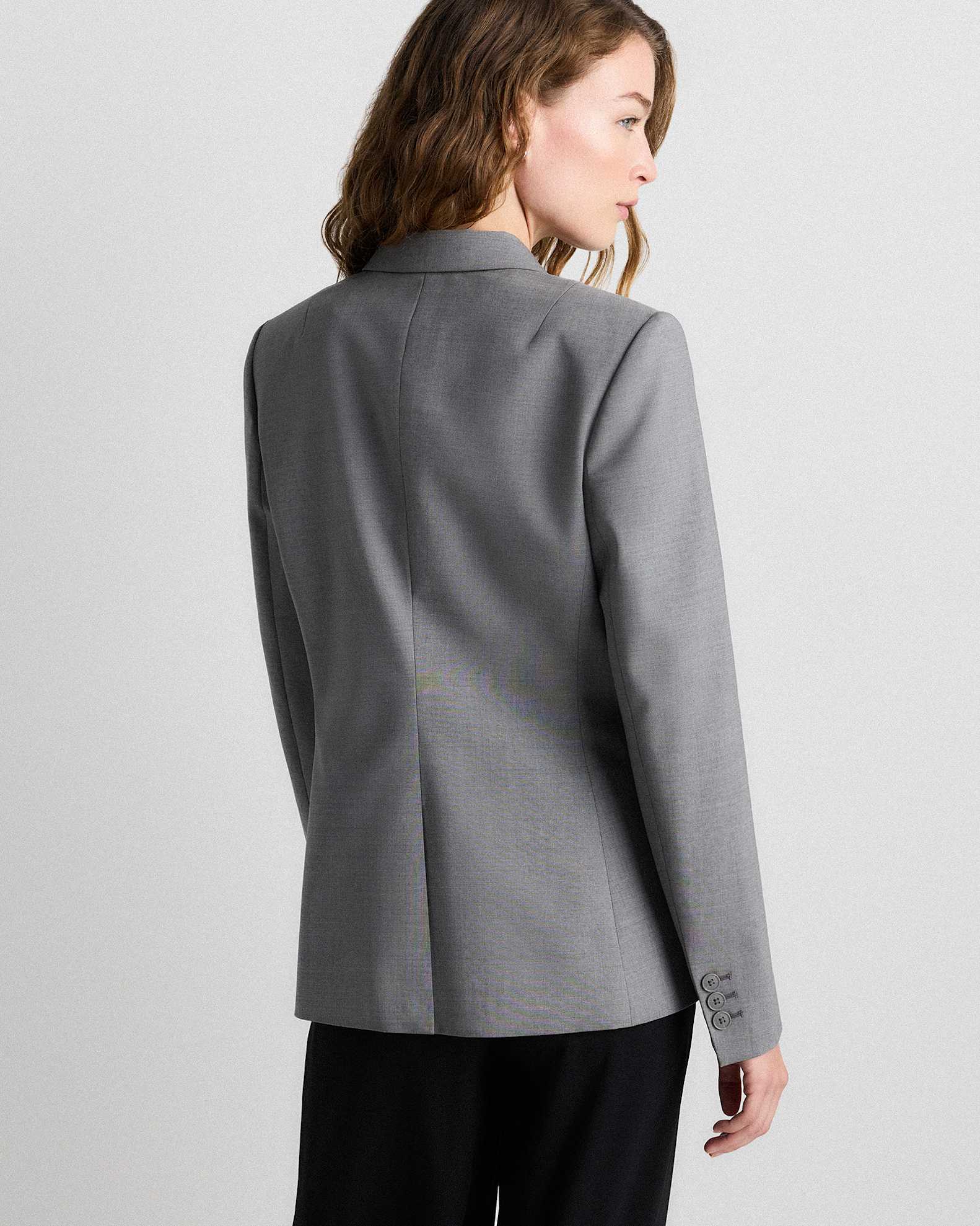 Veste blazer d'équitation pour femmes en laine mélangée grise Veste blazer d'équitation pour femmes en laine mélangée grise