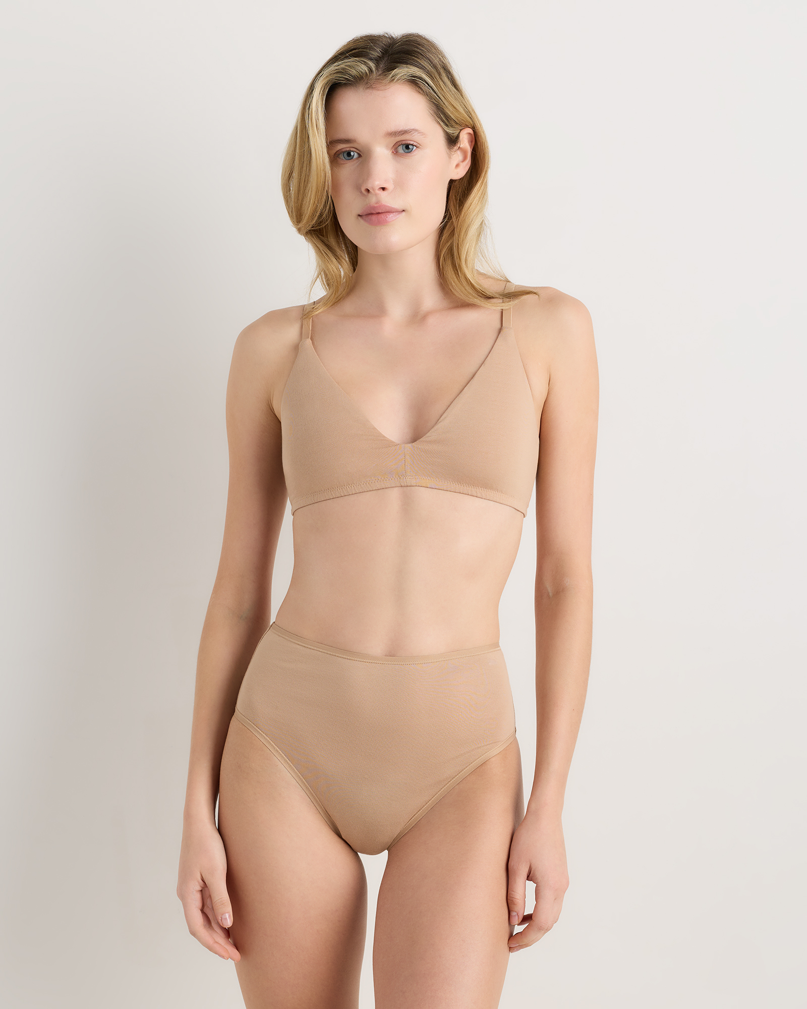 Sand Organic Cotton Triangle Bralette (2-Pack)