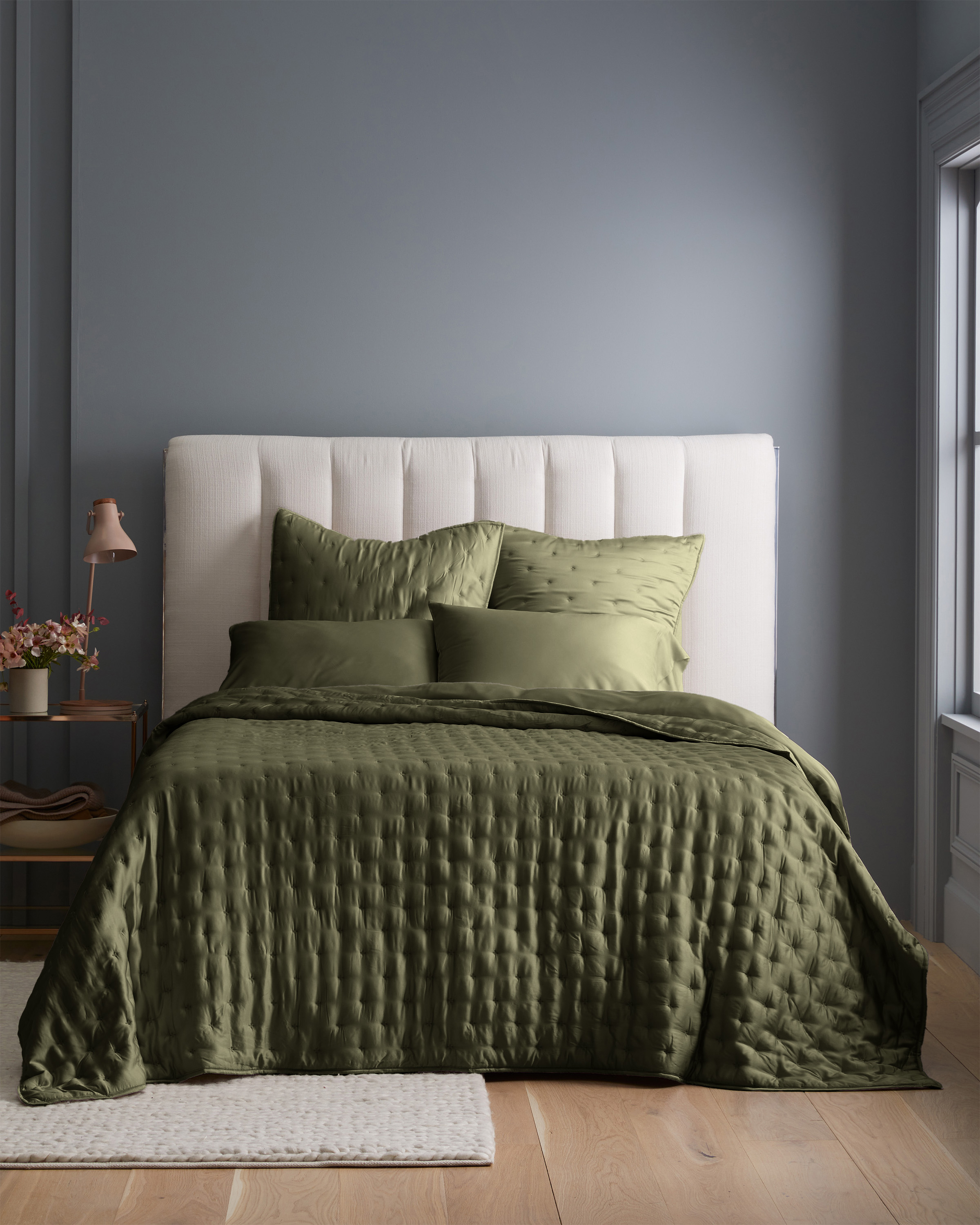 Olive Bamboo Dream Quilted Euro Sham