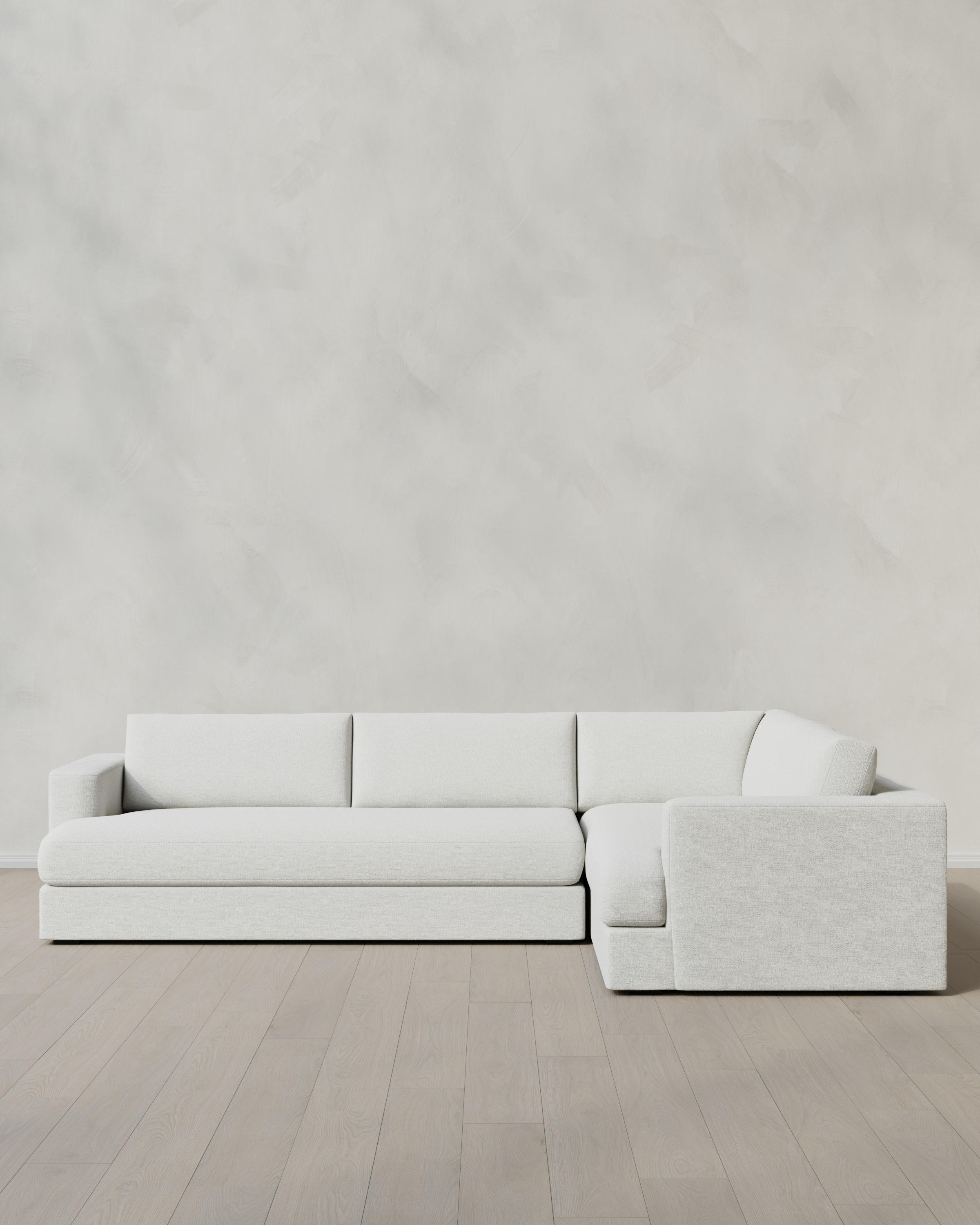 Snow Sierra Curved Arm L Sectional in Performance Basketweave