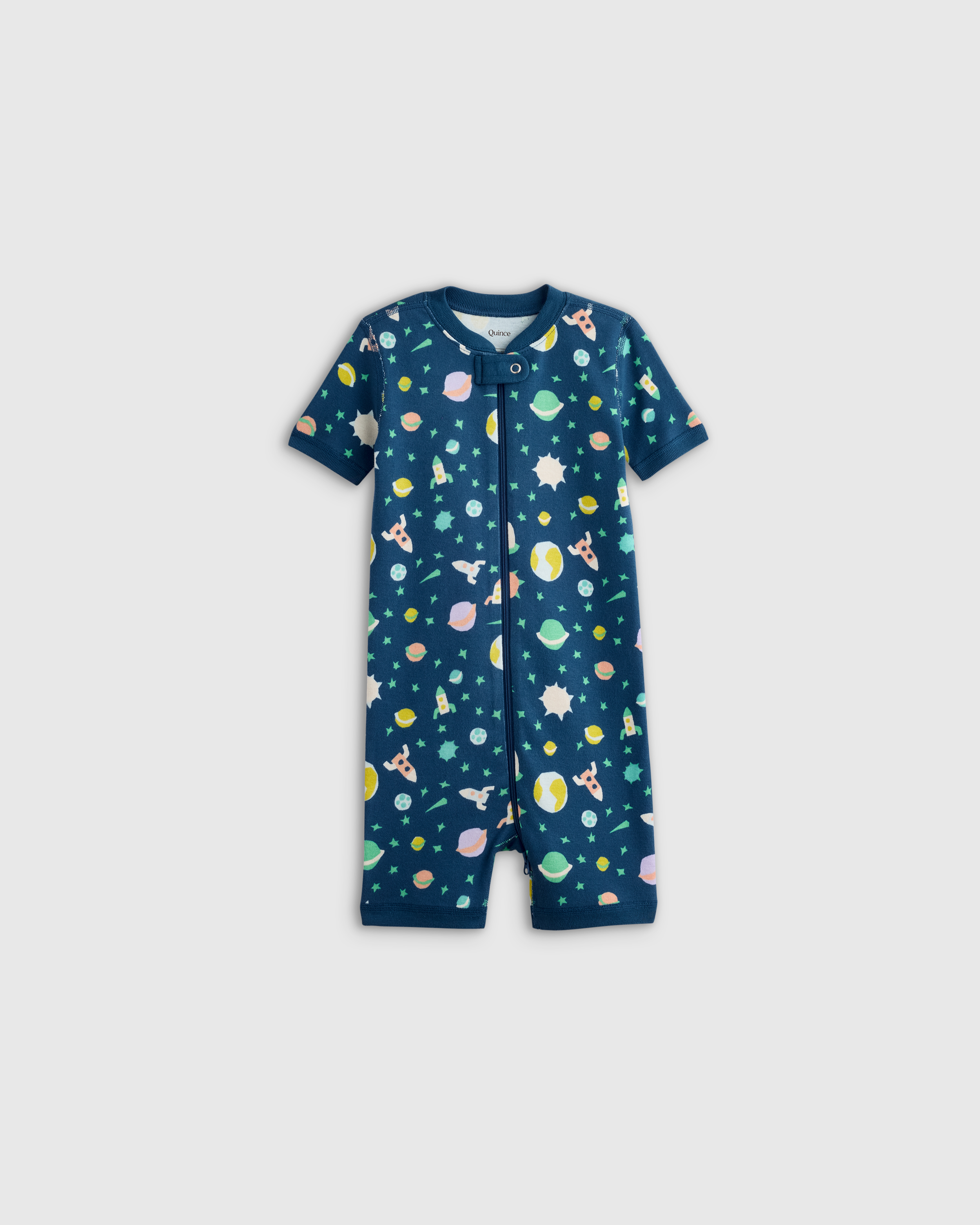 Quince Shortie Onesie Pajama In Planets