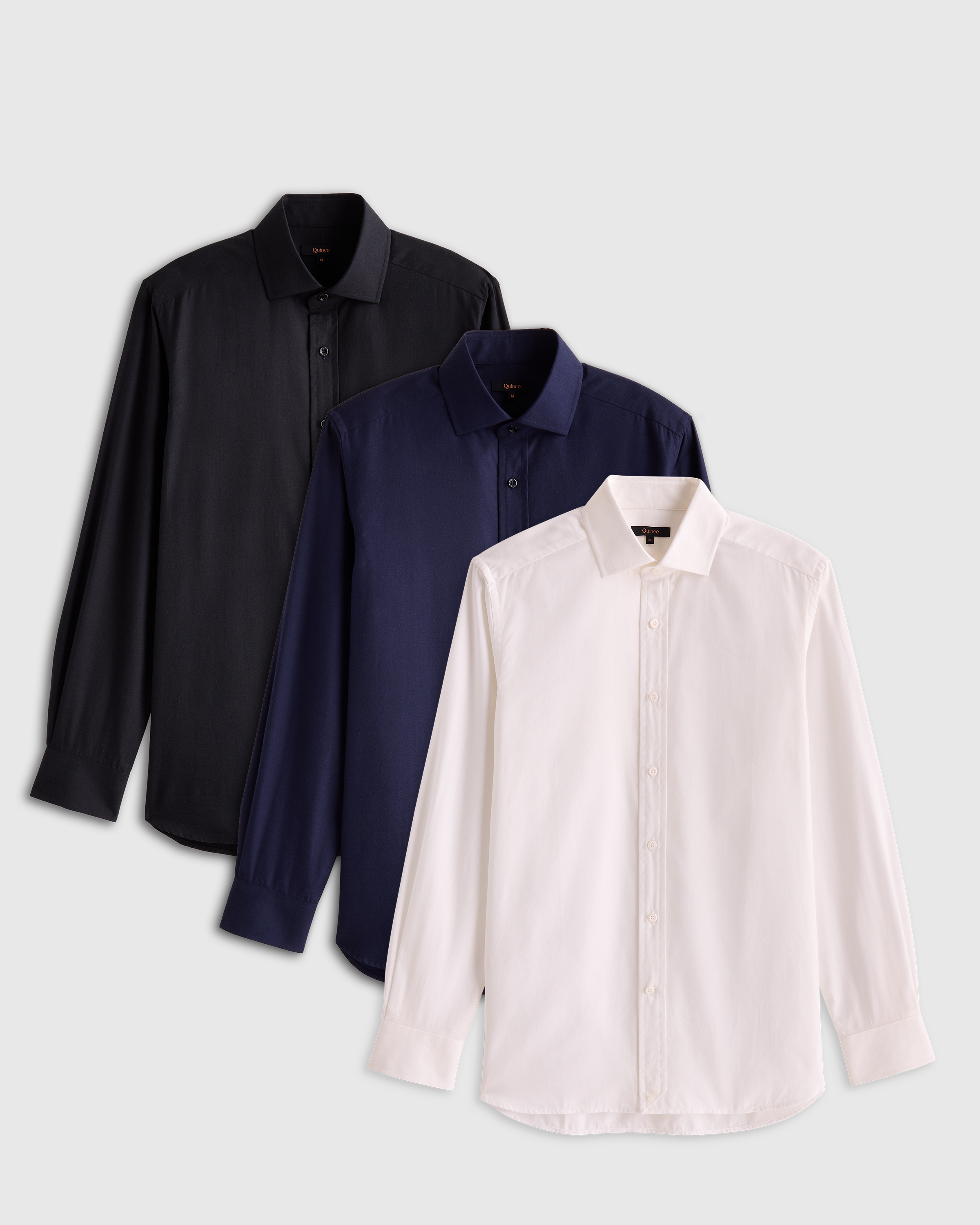 Black Organic Cotton Cashmere Dress Shirt 3 Pack Bundle