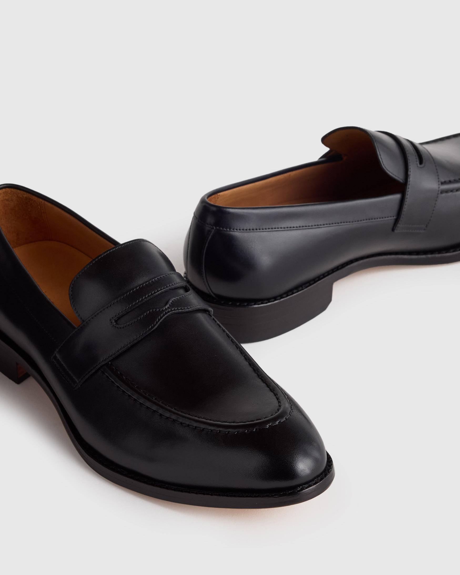 Calfskin Leather Penny Loafer in Black display picture 2