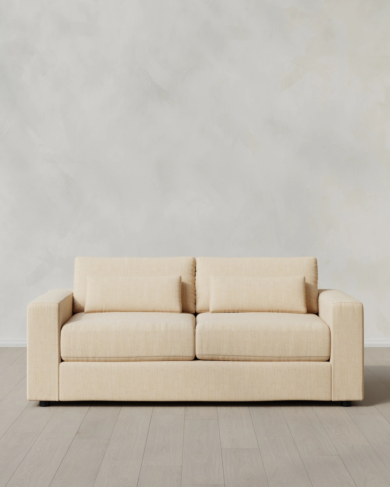 Square Arm Deep Seat Sofa in Performance Chenille Linen Blend