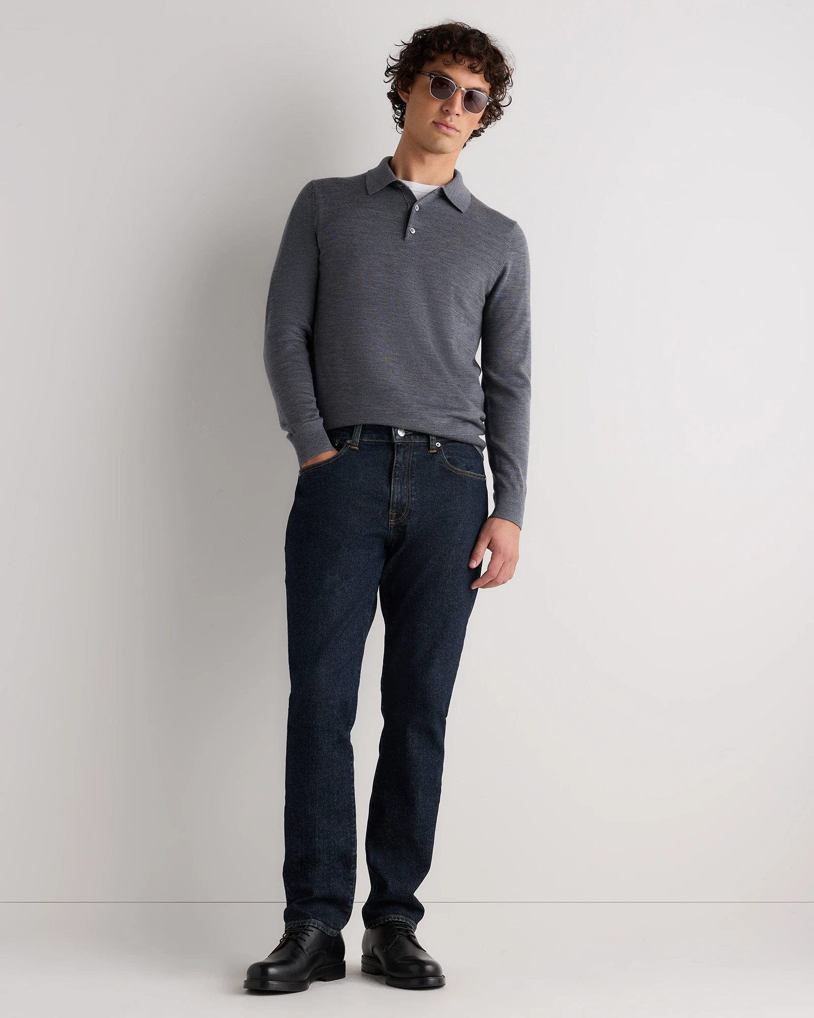 Worsted Merino Wool Sweater Polo