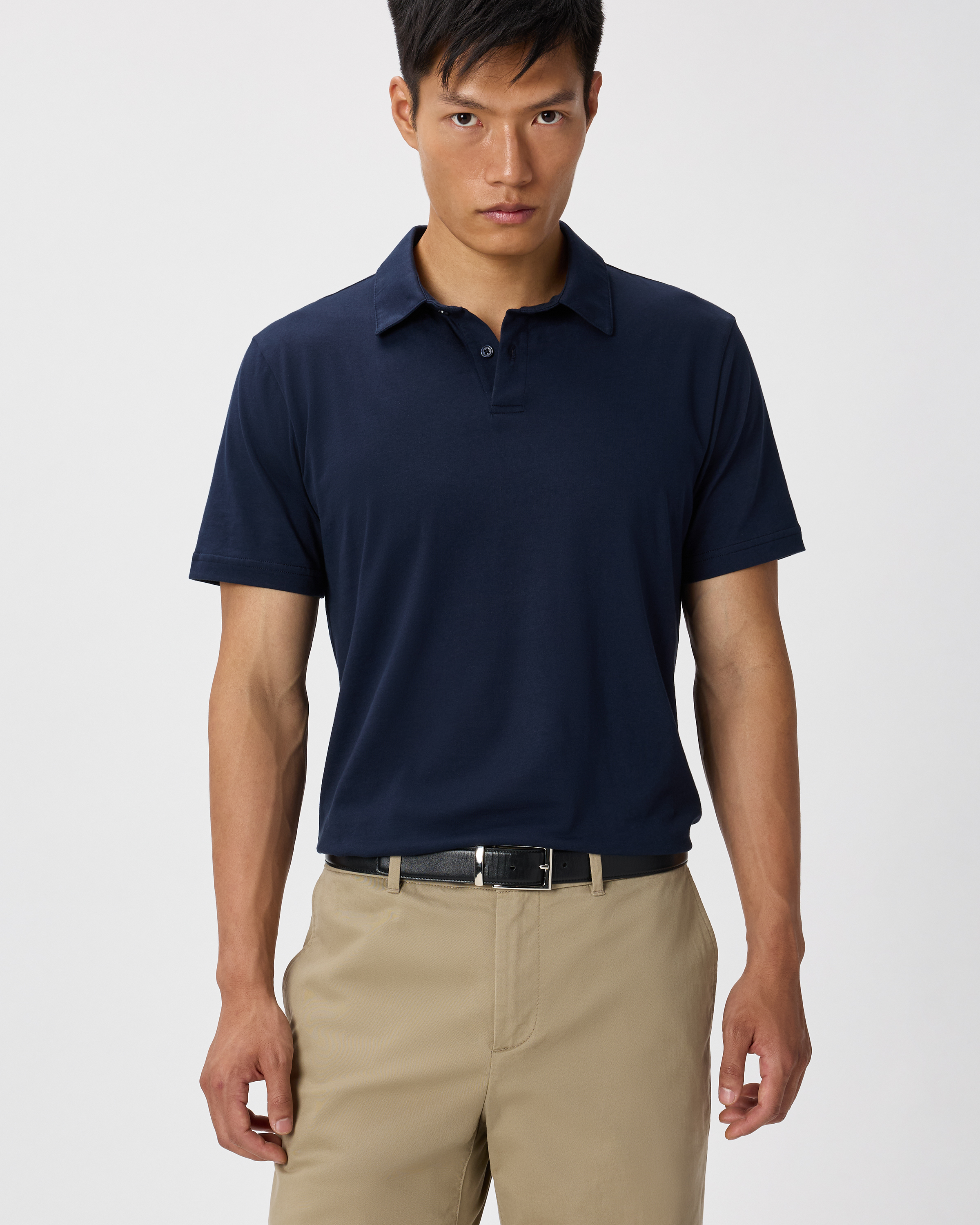 Navy Japanese Lotus Polo