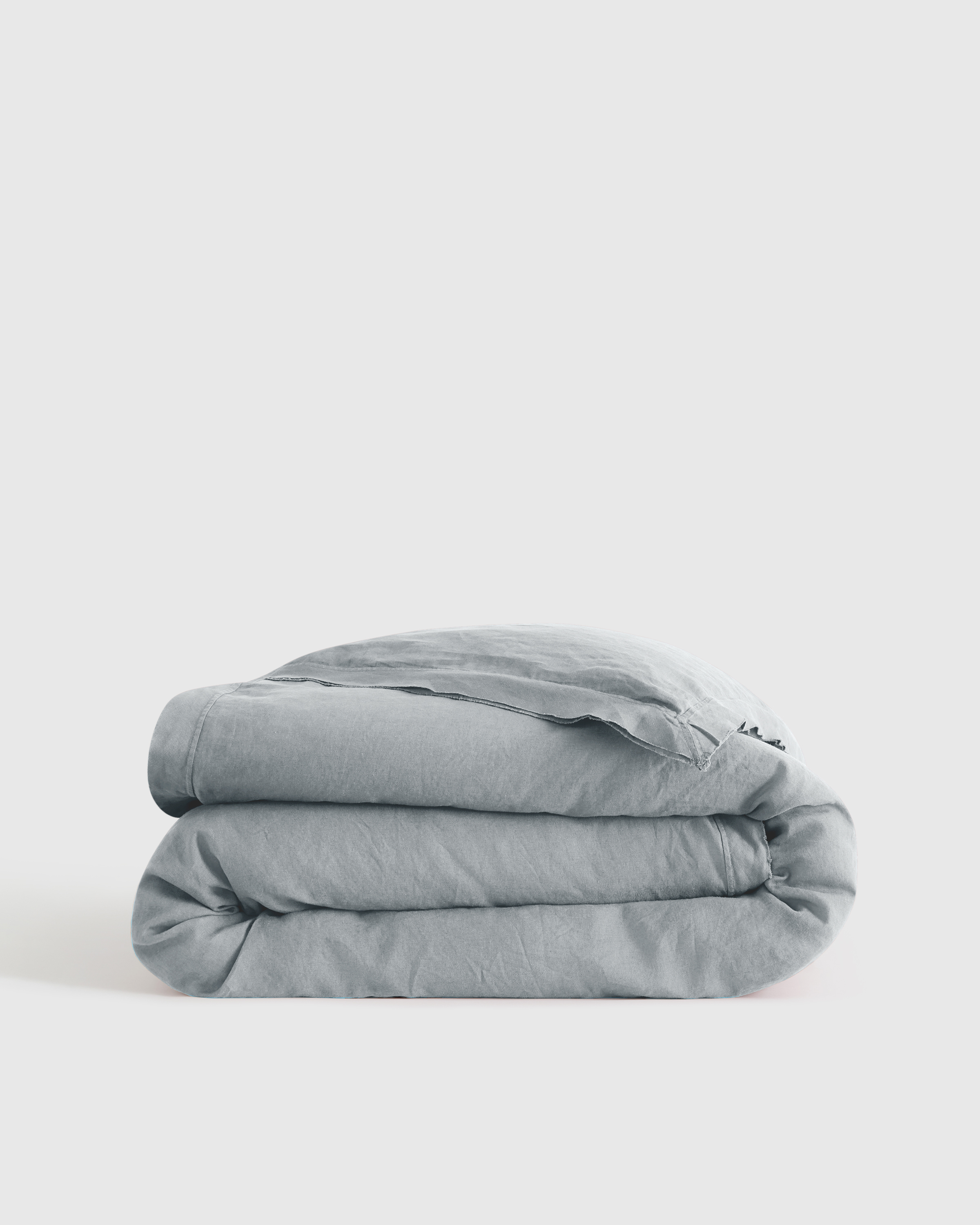 Mist European Linen Double Flange Duvet Cover