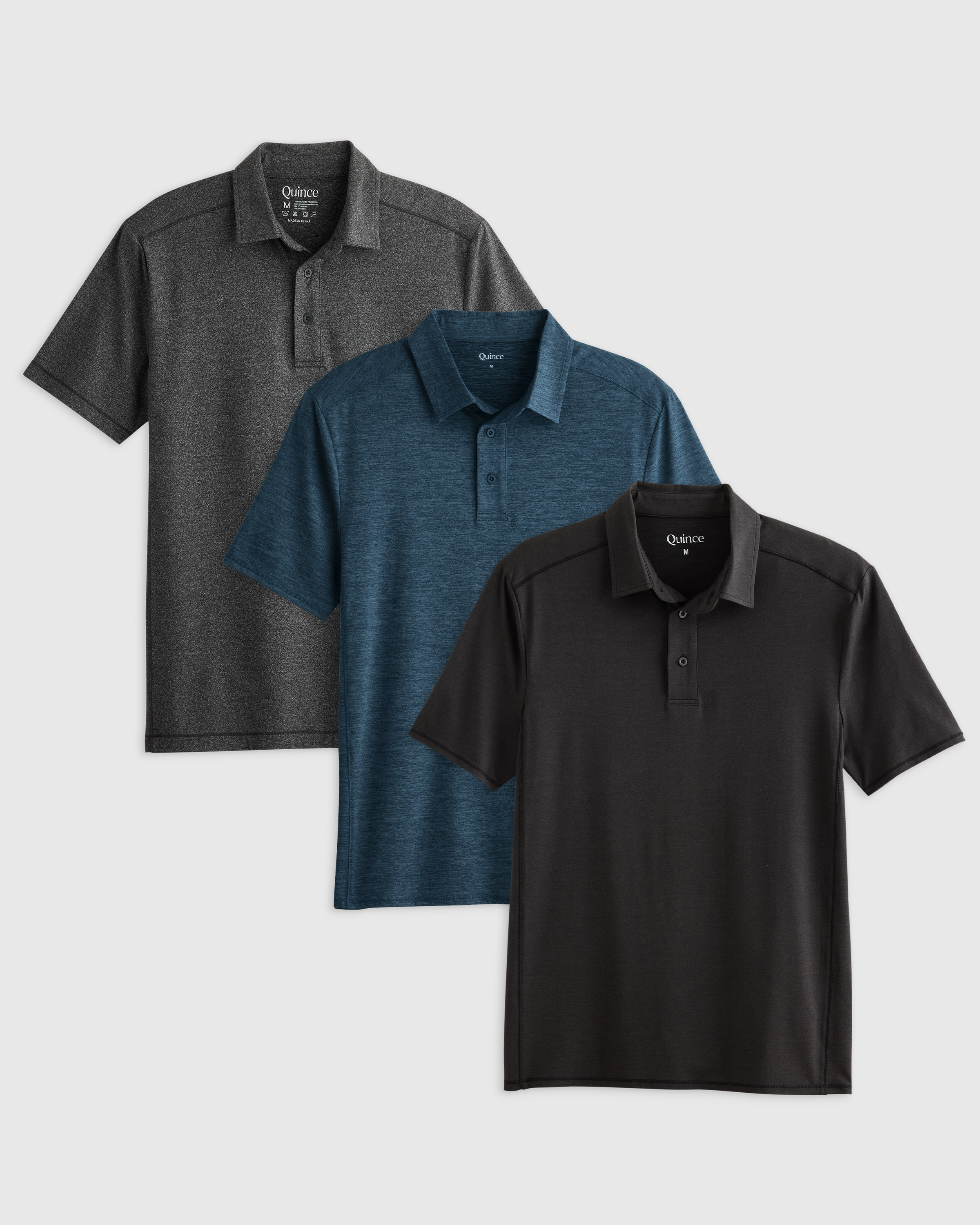 Charcoal Flowknit Breeze Performance Polo 3 Pack