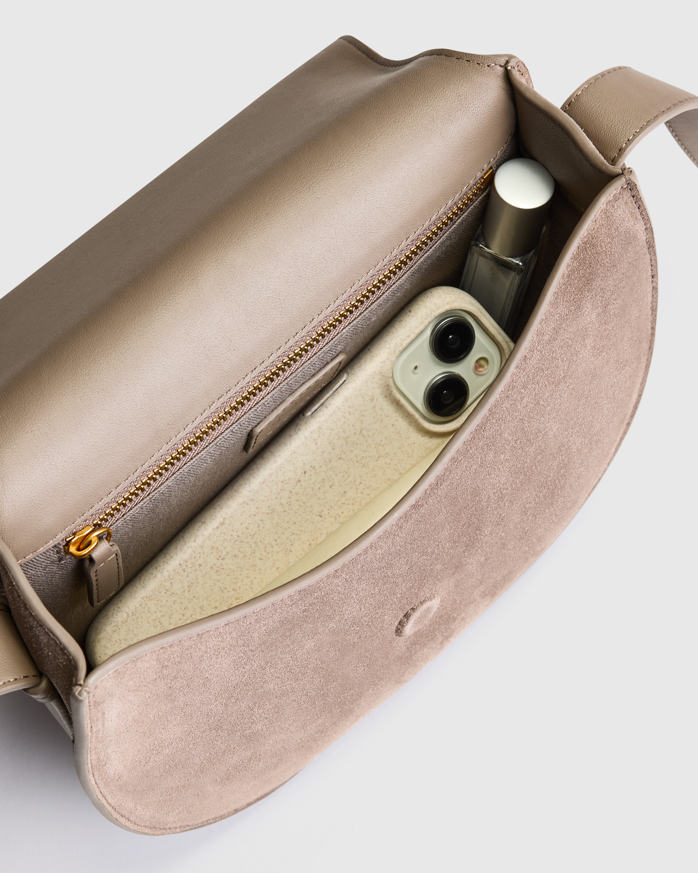 Italian Suede Saddle Bag - Thumbnail 5