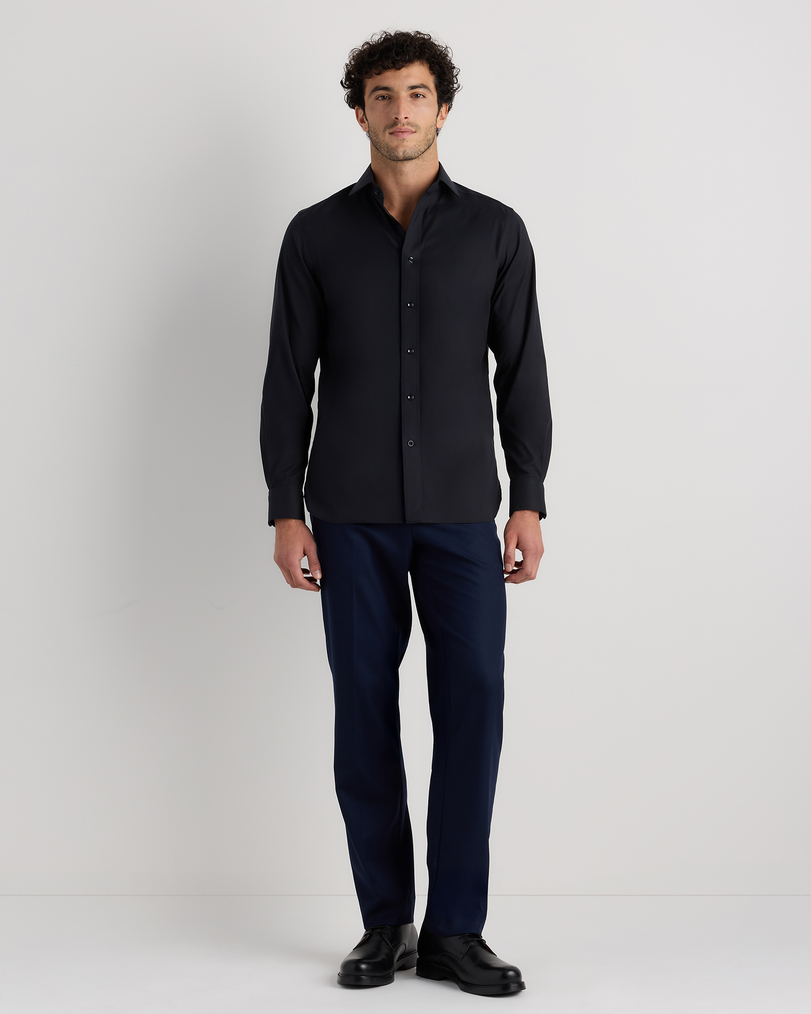 Men's Oxford Non-Iron Dress Shirt in Bold Black, Size XL, Organic Cotton by Quince