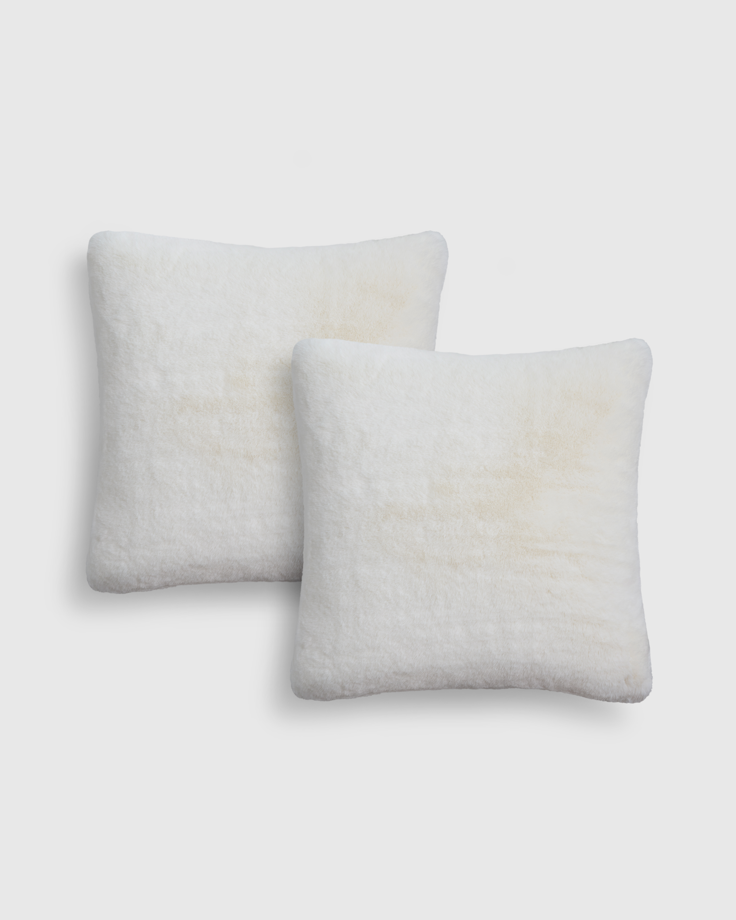 Ivory Luxury Faux Fur Pillow Cover (Set of 2)