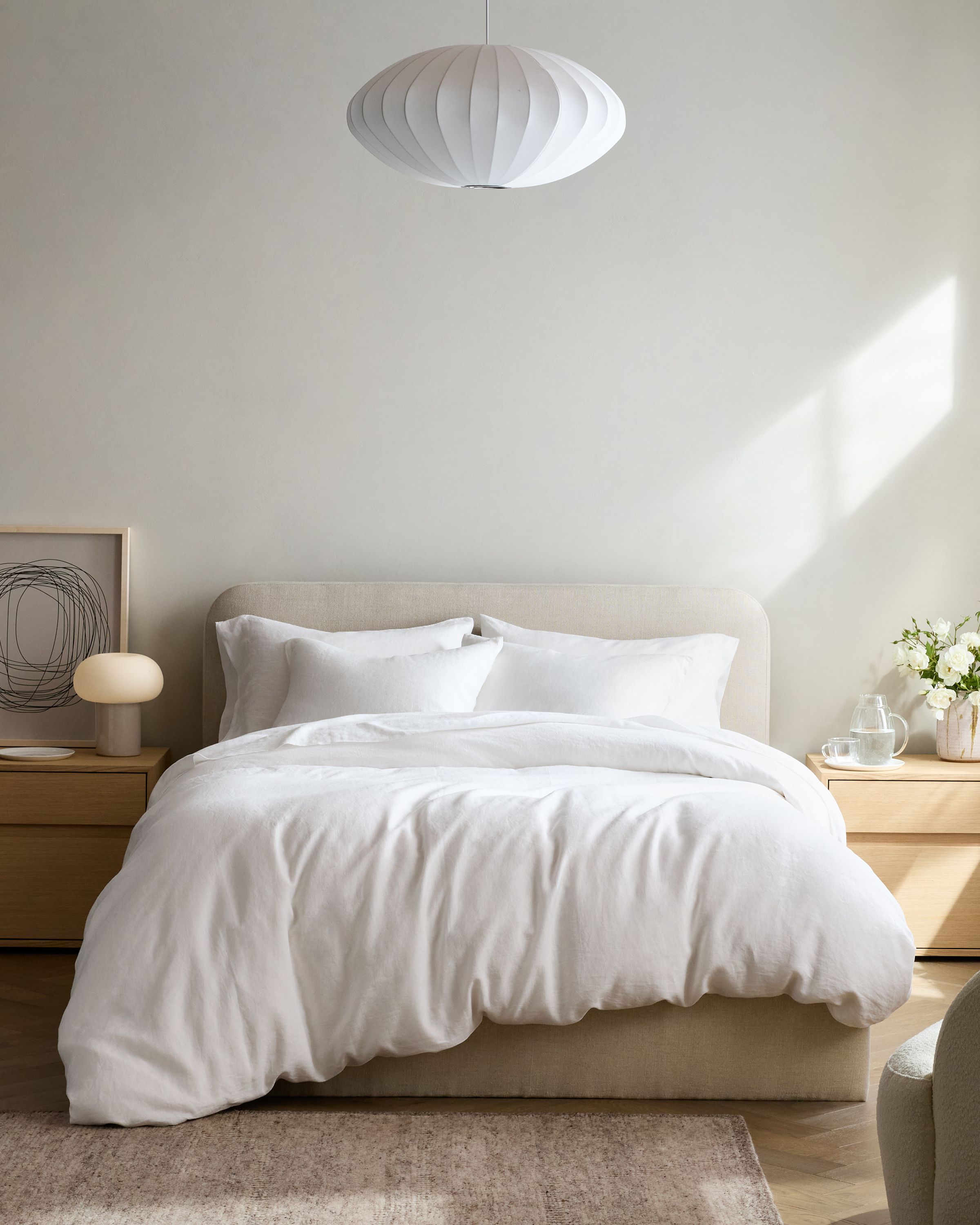 White European Linen Duvet Cover Set
