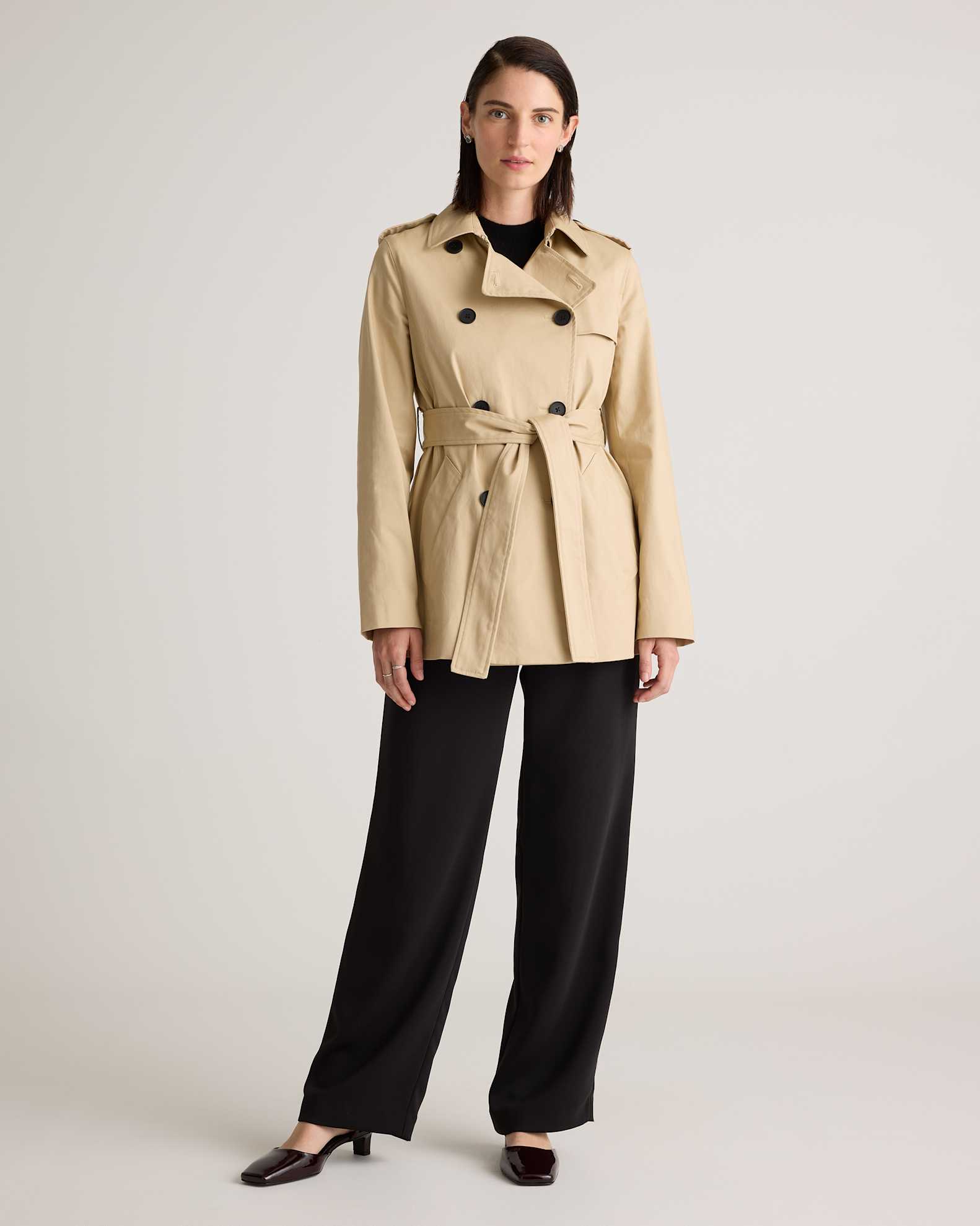 Comfort Stretch Short Trench Coat - Main Image