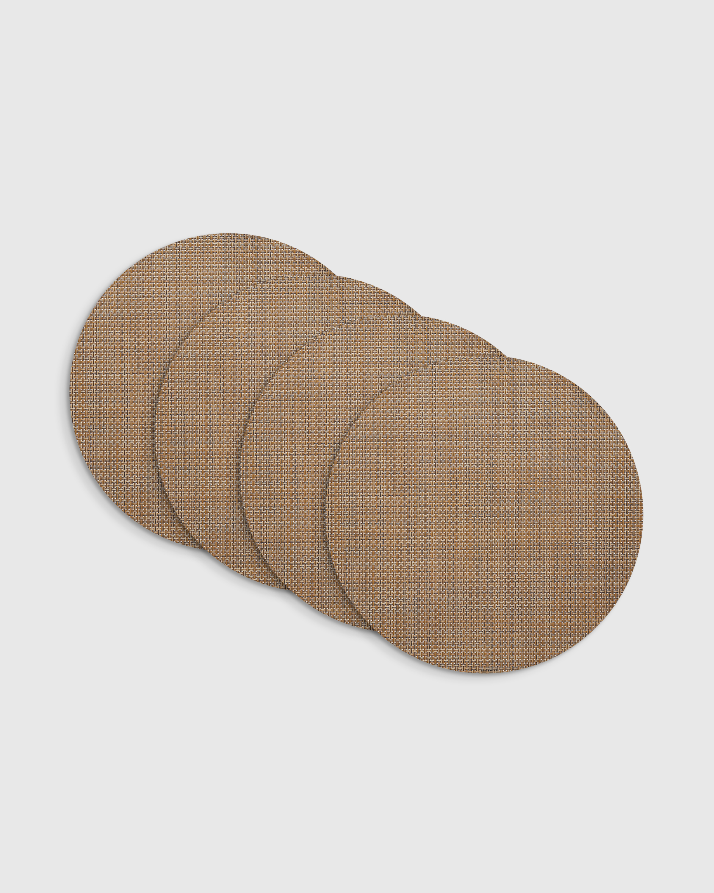 Teak Basketweave Easy-Care Round Placemat, Set of 4 by Chilewich